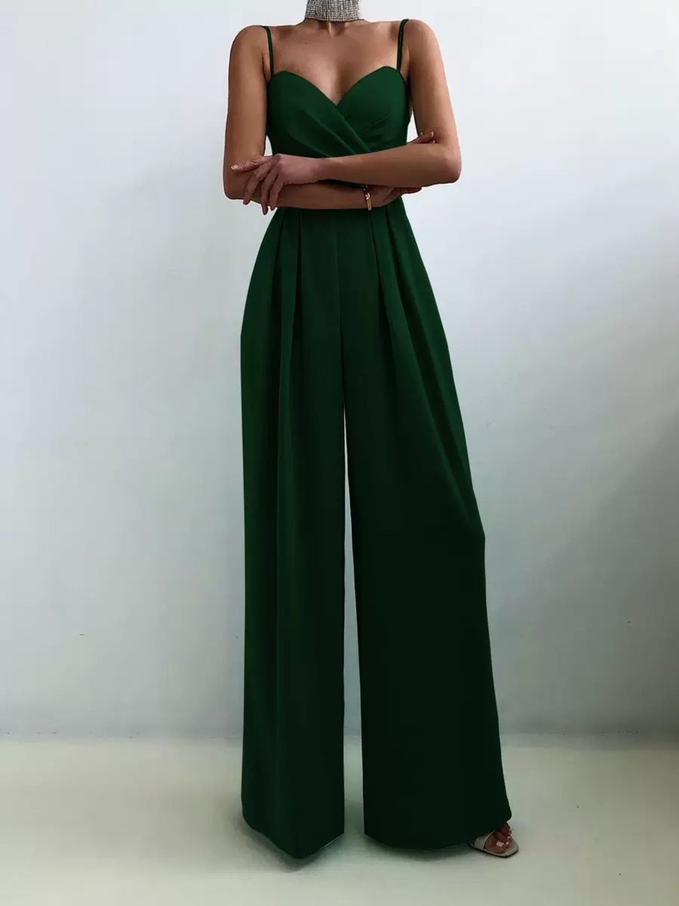 Full Size Spaghetti Strap Wide Leg Jumpsuit - Be Bliss Boutique