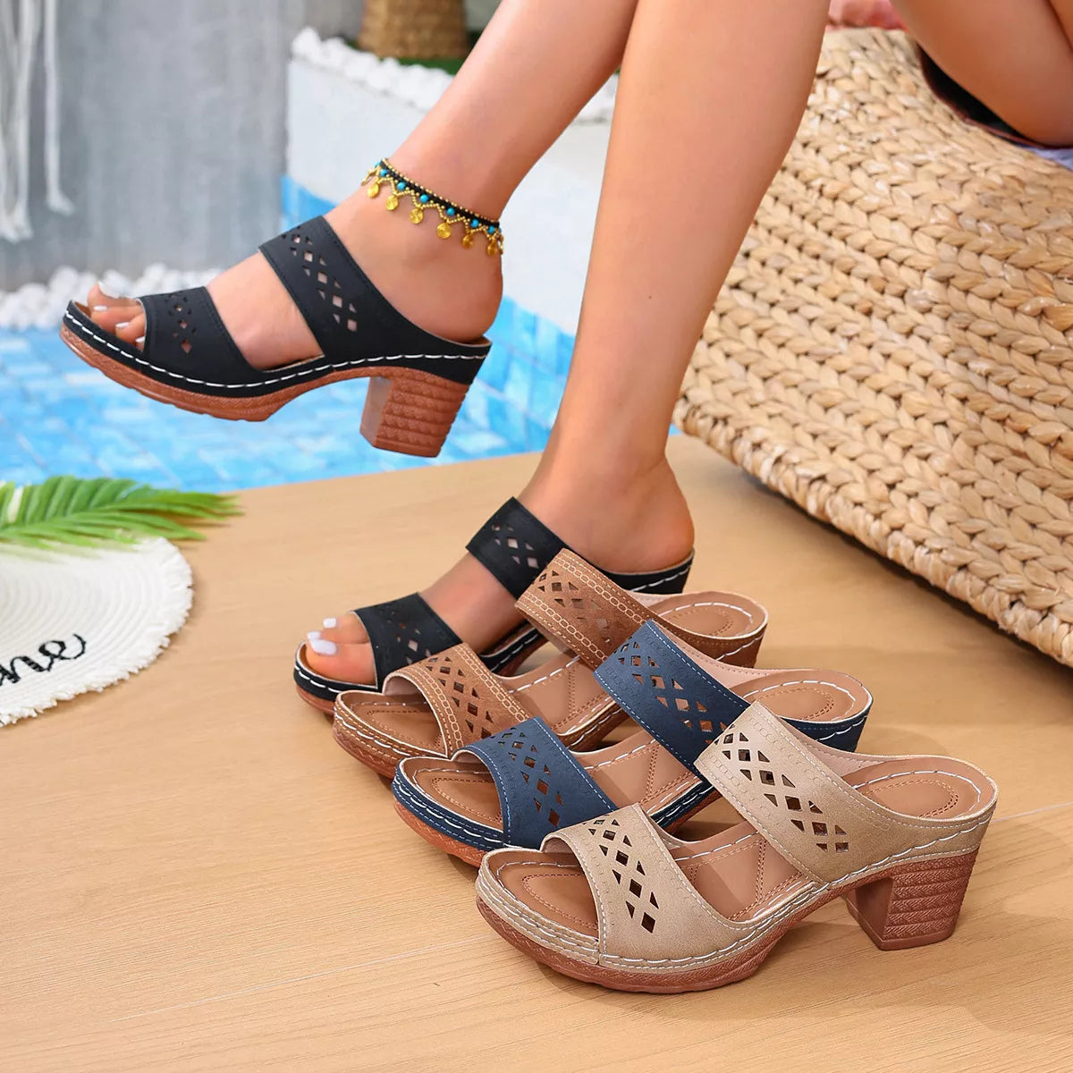 Open Toe Block Heel Sandals - Be Bliss Boutique