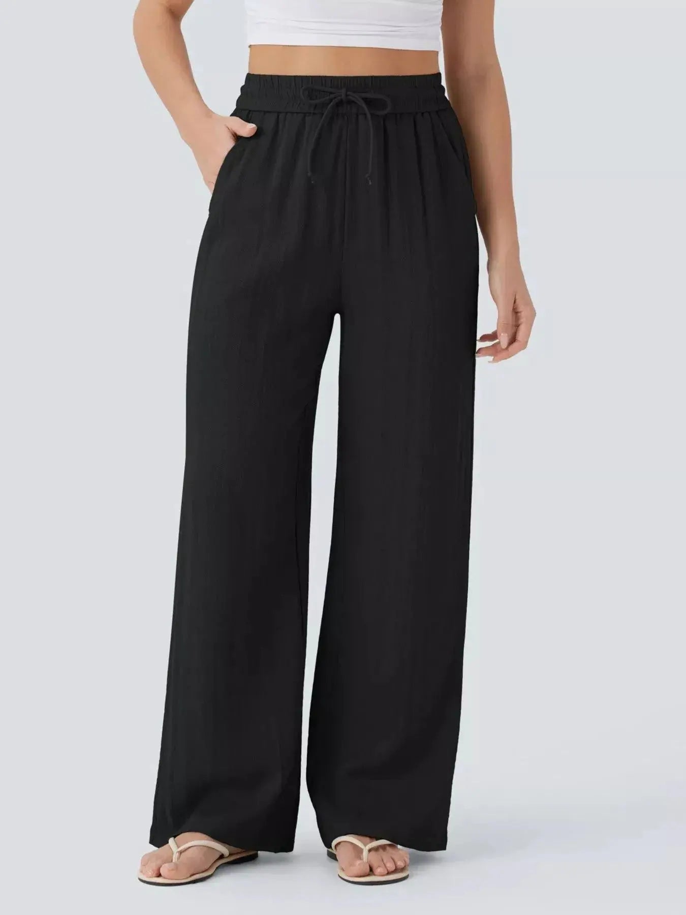Wide Leg Drawstring Pants - Be Bliss Boutique