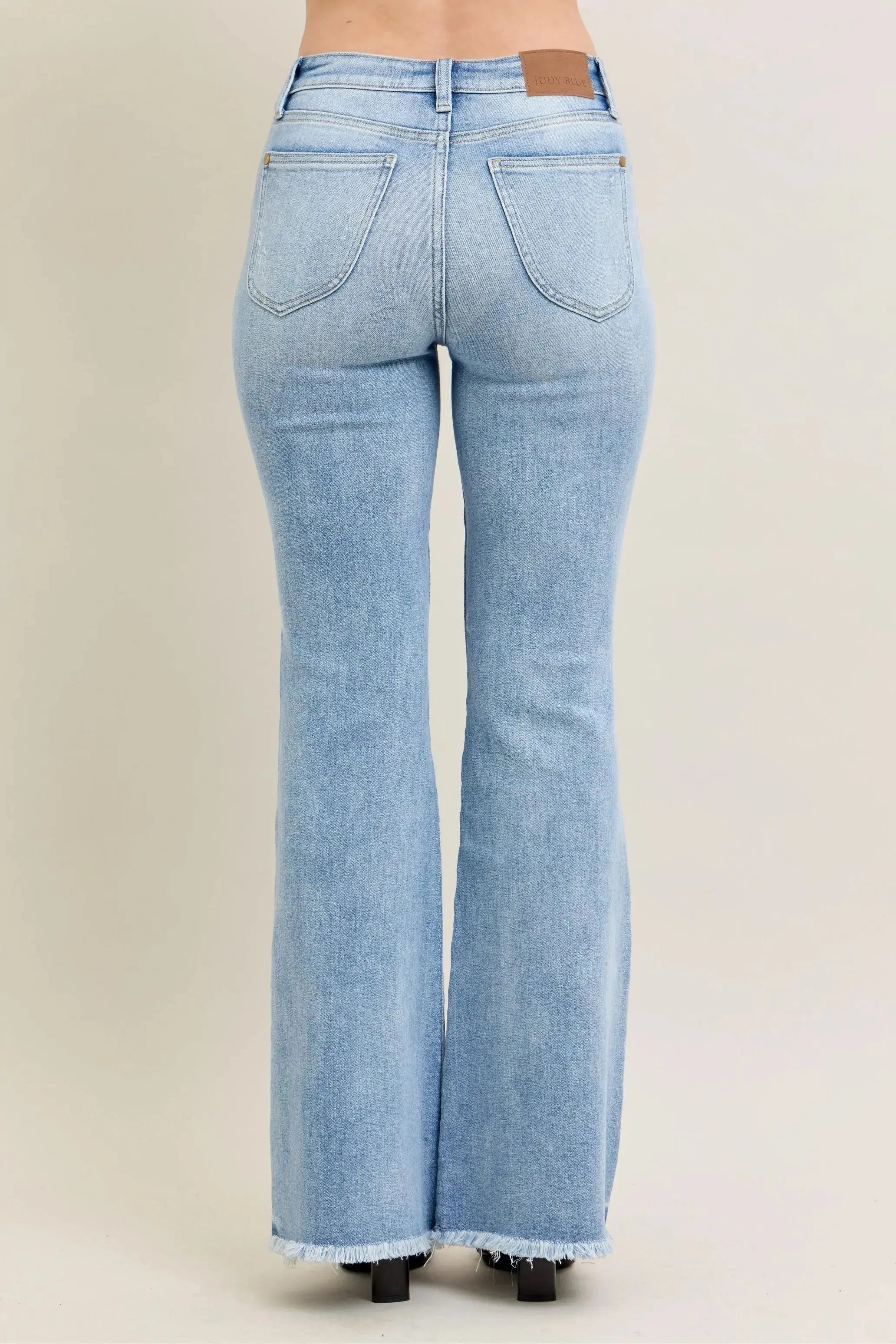 Judy Blue Full Size/Plus Size High Waist Flare Jeans w/ Shield Pockets | Be Bliss Boutique