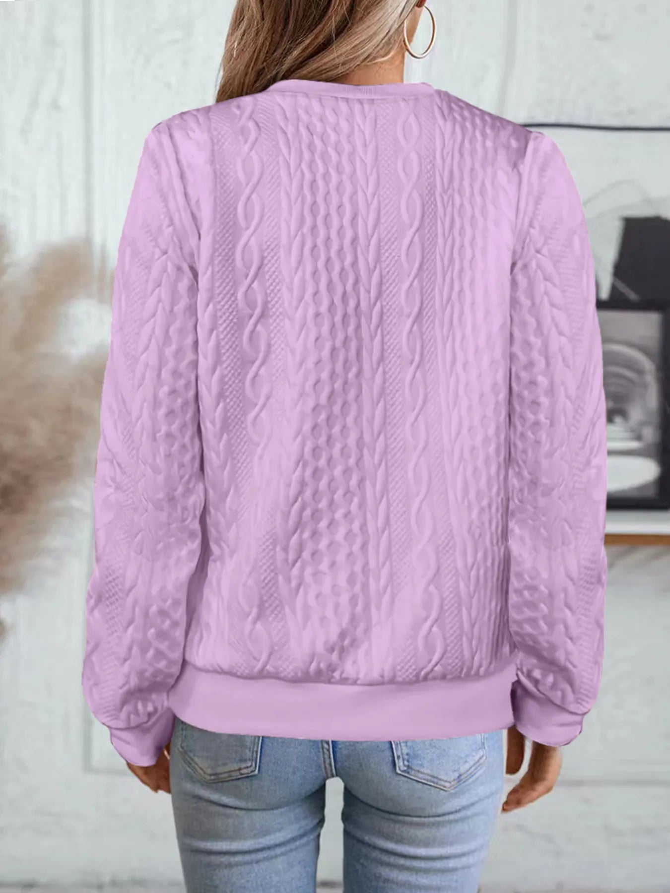 Texture Zip Up Long Sleeve Jacket -  Be Bliss Boutique