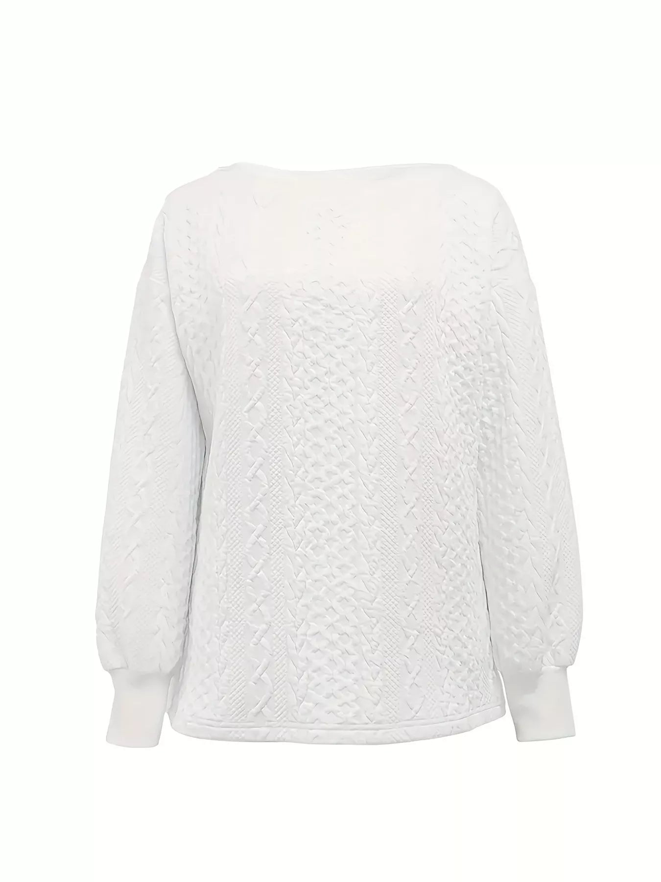 Oversized Textured Long Sleeve Sweatshirt -  Be Bliss Boutique