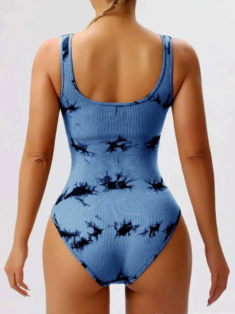 Tie-Dye Scoop Neck Wide Strap Active Bodysuit | Be Bliss Boutique