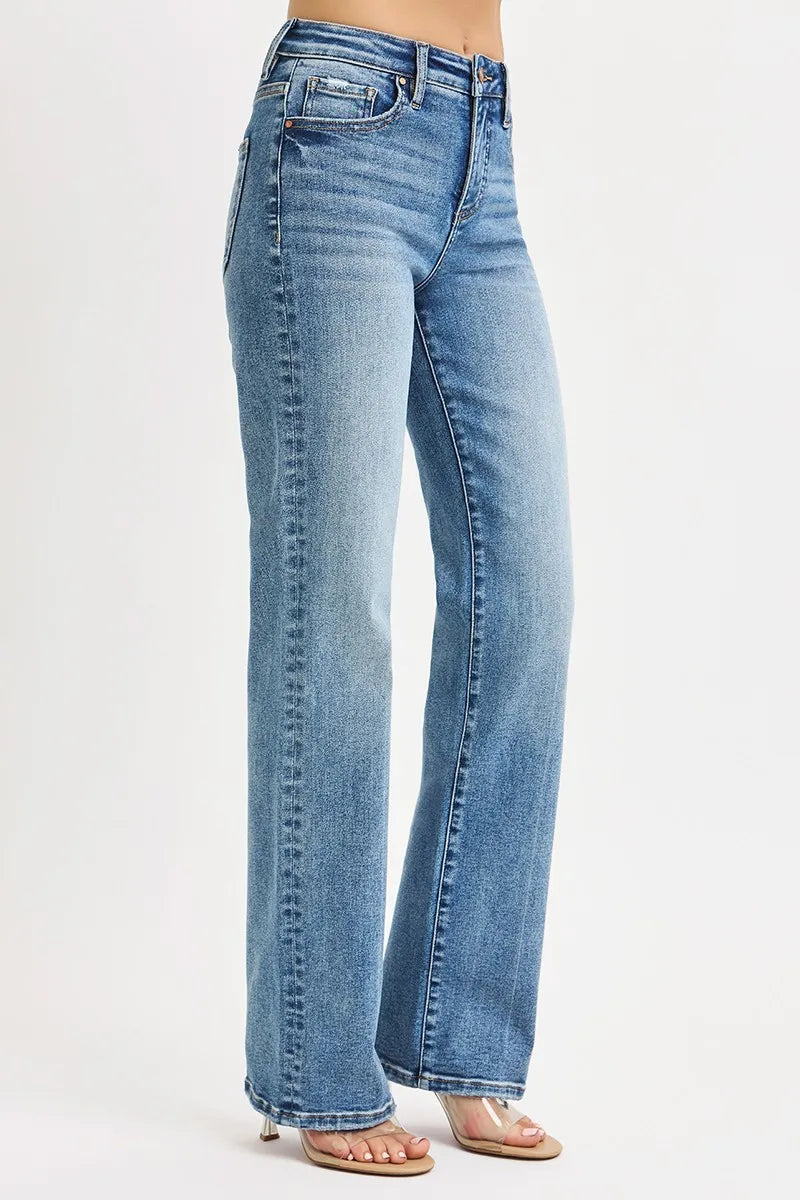 RISEN Full Size Tummy Control High Rise Straight Jeans Plus Size -  Be Bliss Boutique