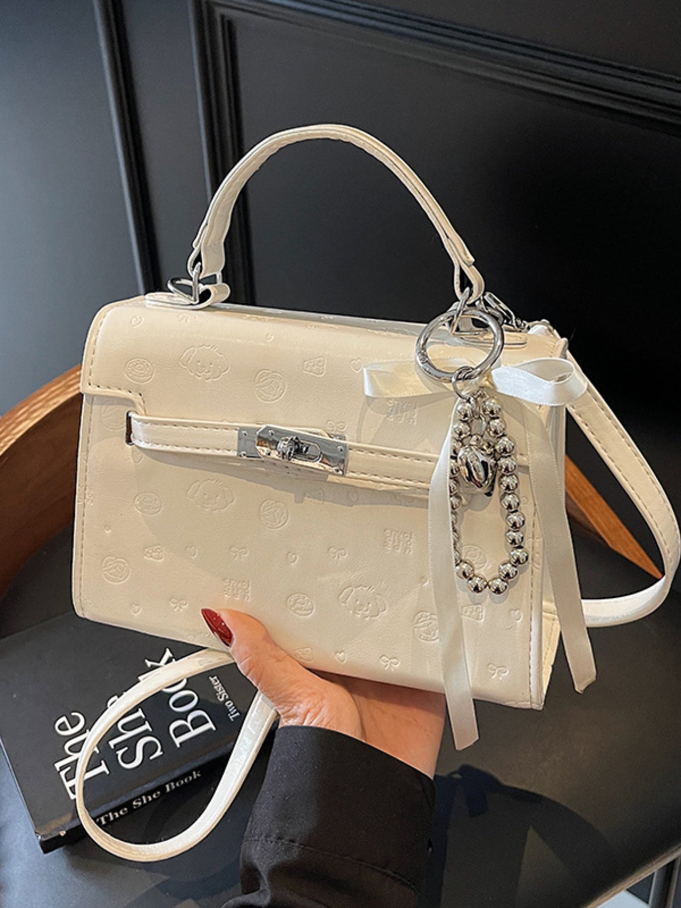 Embossed Pattern Flap Crossbody Bag - Be Bliss Boutique