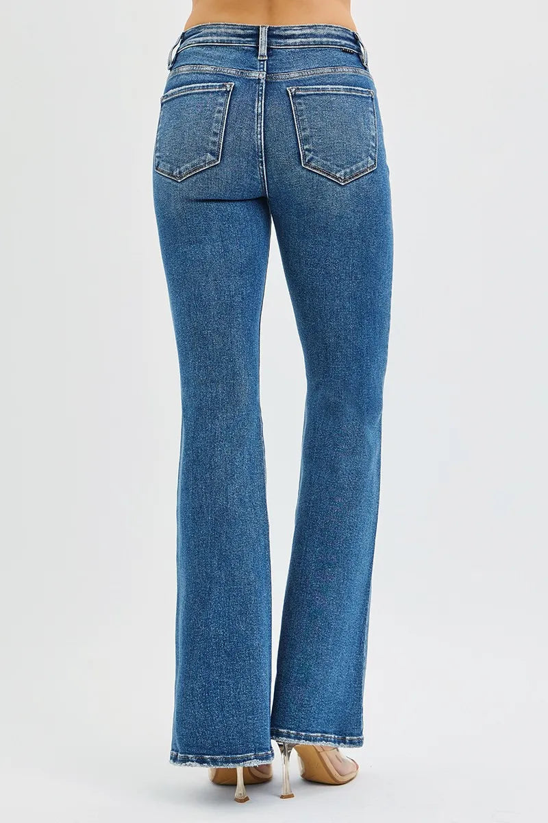 RISEN Full Size Tummy Control High Rise Flare Jeans Plus Size -  Be Bliss Boutique