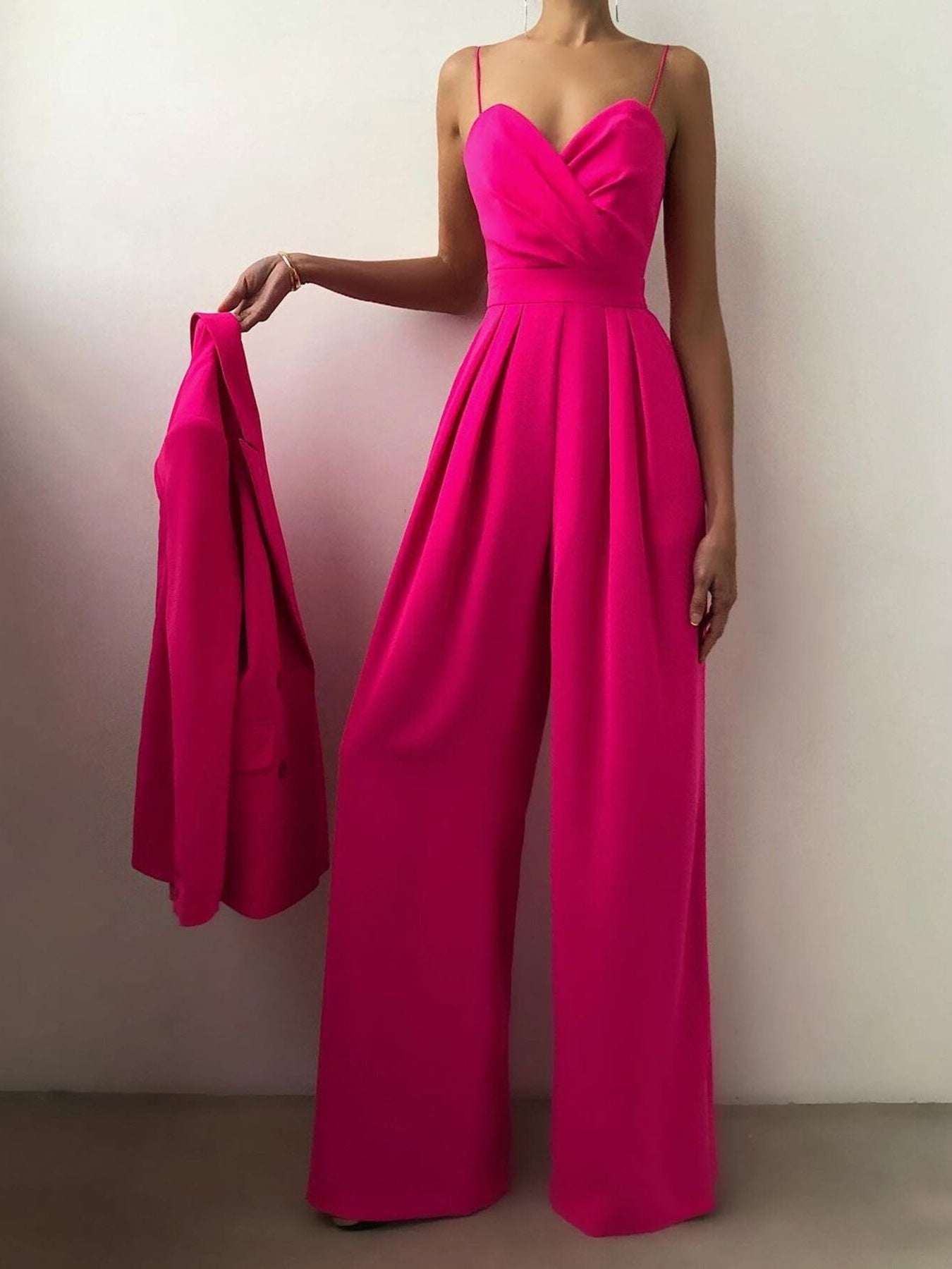 Full Size Spaghetti Strap Wide Leg Jumpsuit - Be Bliss Boutique