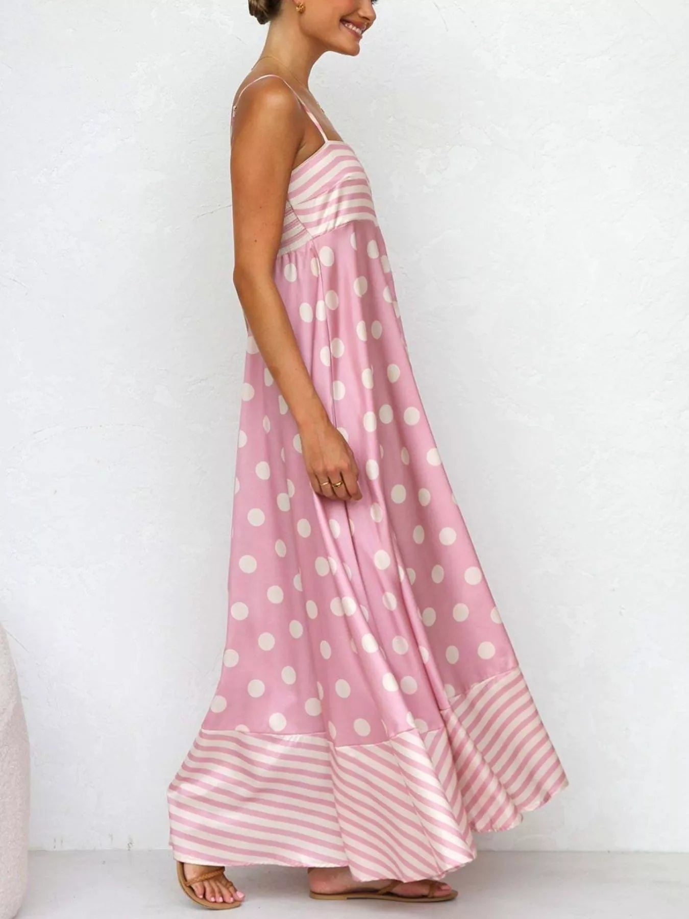 Printed Spaghetti Strap Maxi Dress - Be Bliss Boutique