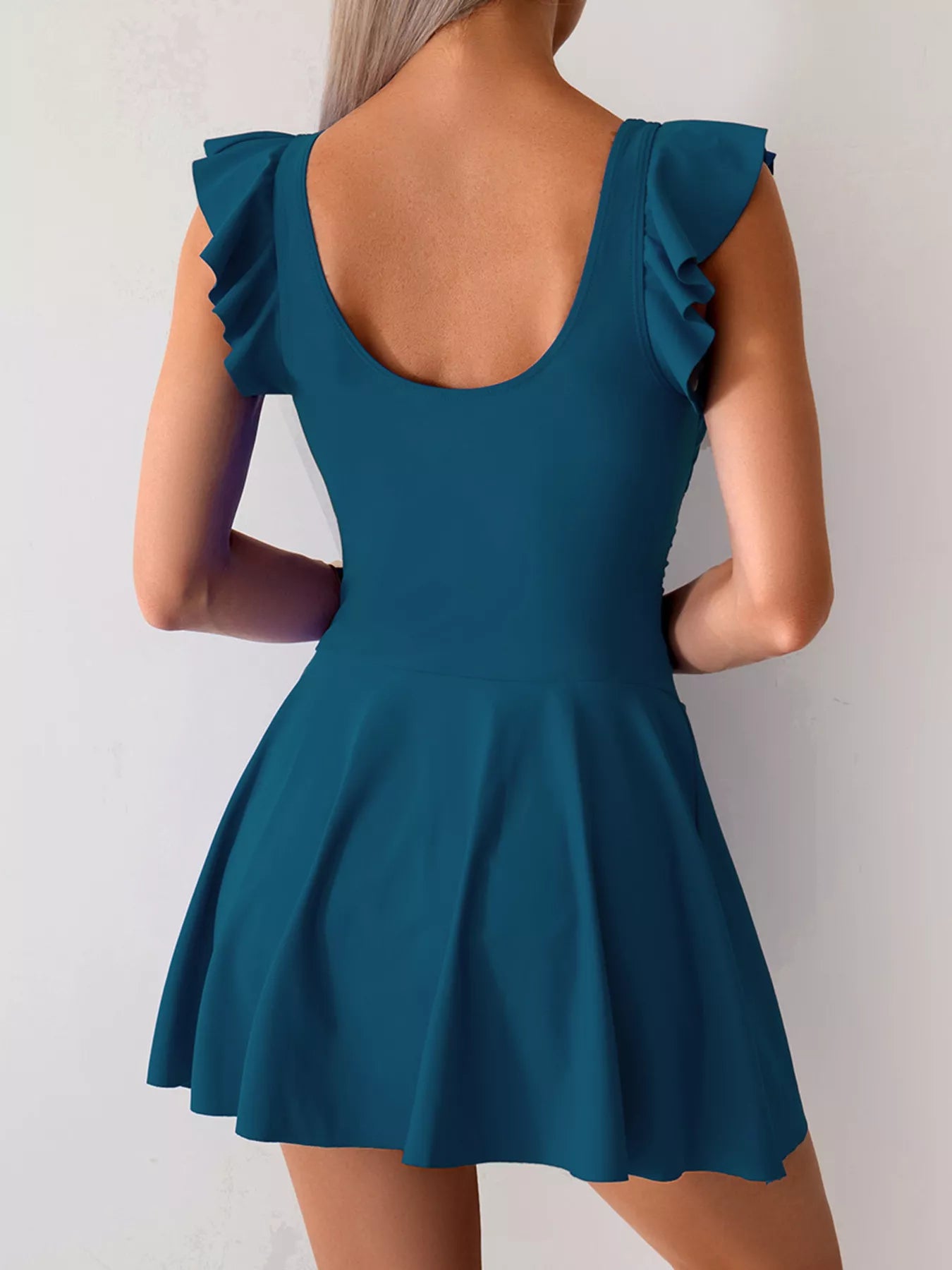 Ruffled Sleeve One Piece Swim Dress - Be Bliss Boutique