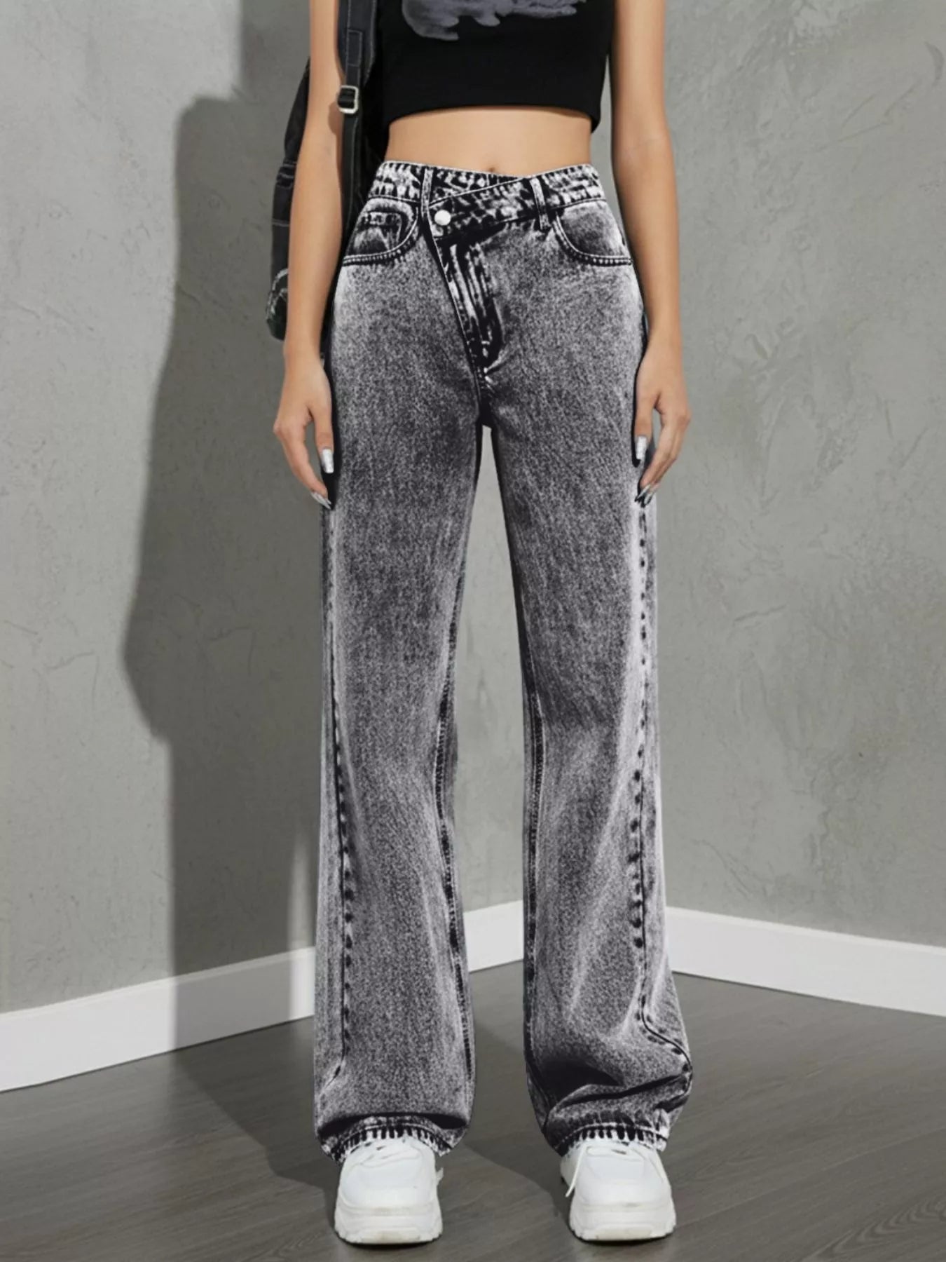 High Waist Wide Leg Denim Jeans - Be Bliss Boutique