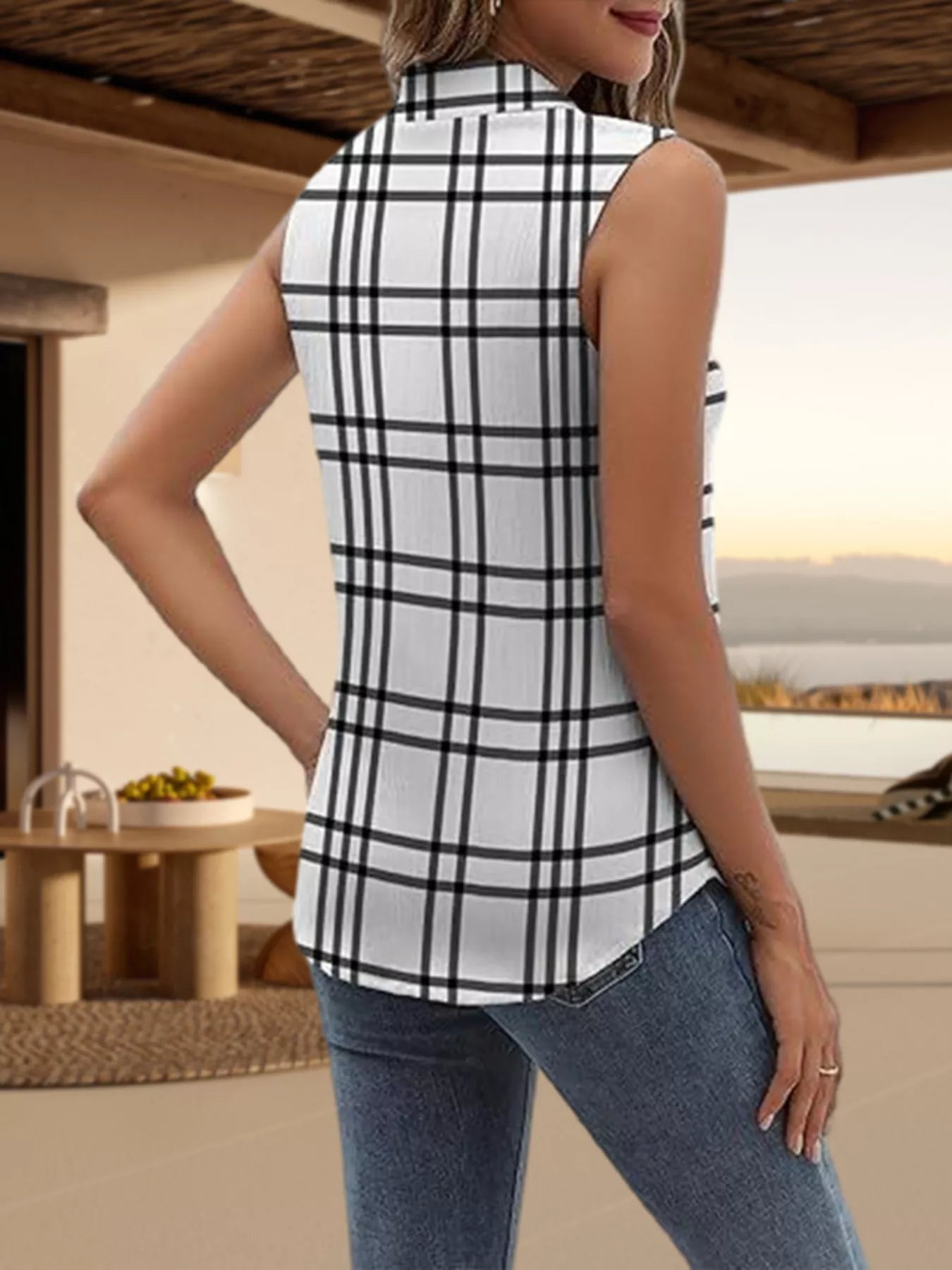 Button Up Sleeveless Shirt - Be Bliss Boutique