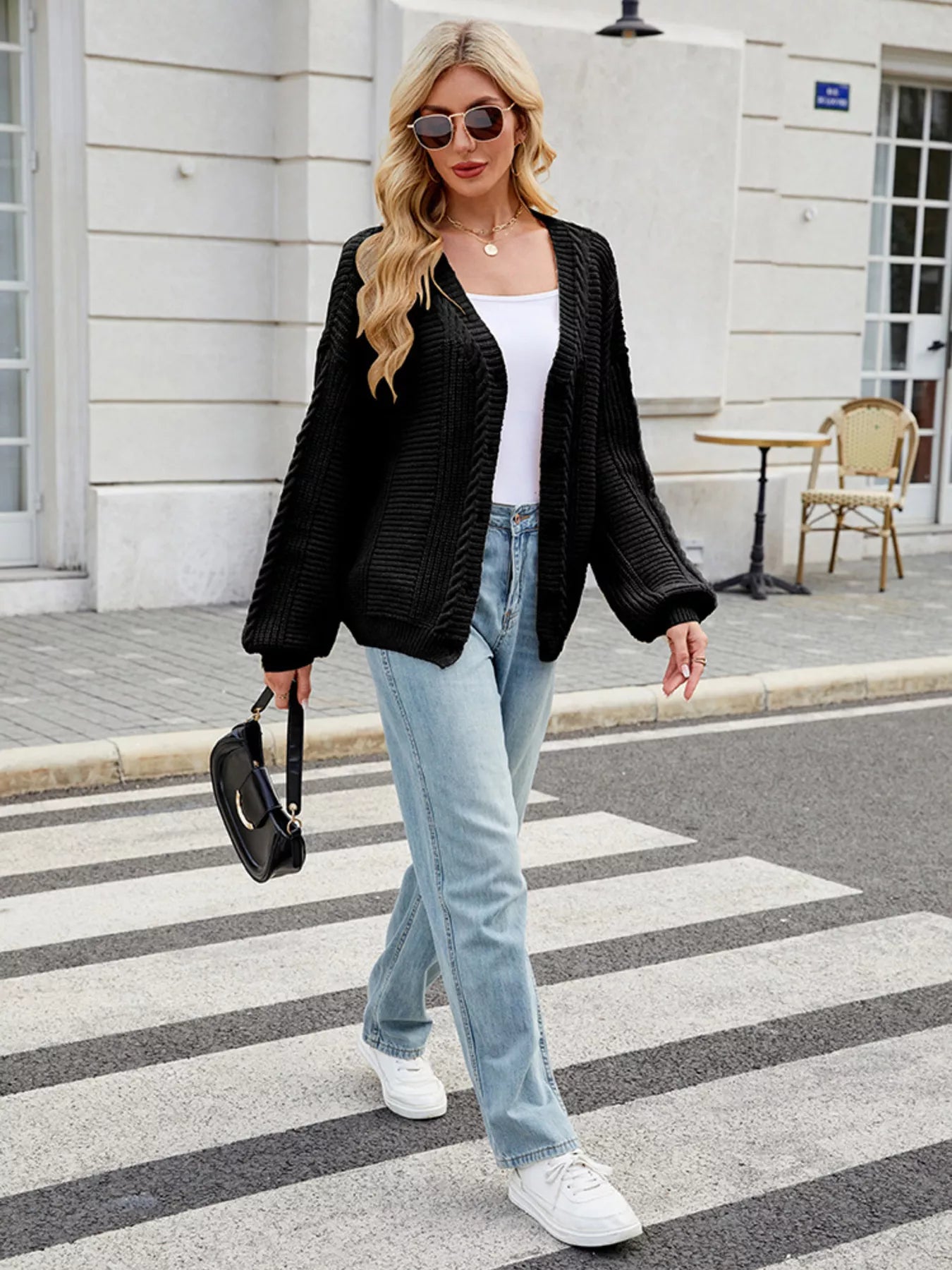 Button Up Long Sleeve Cardigan -  Be Bliss Boutique