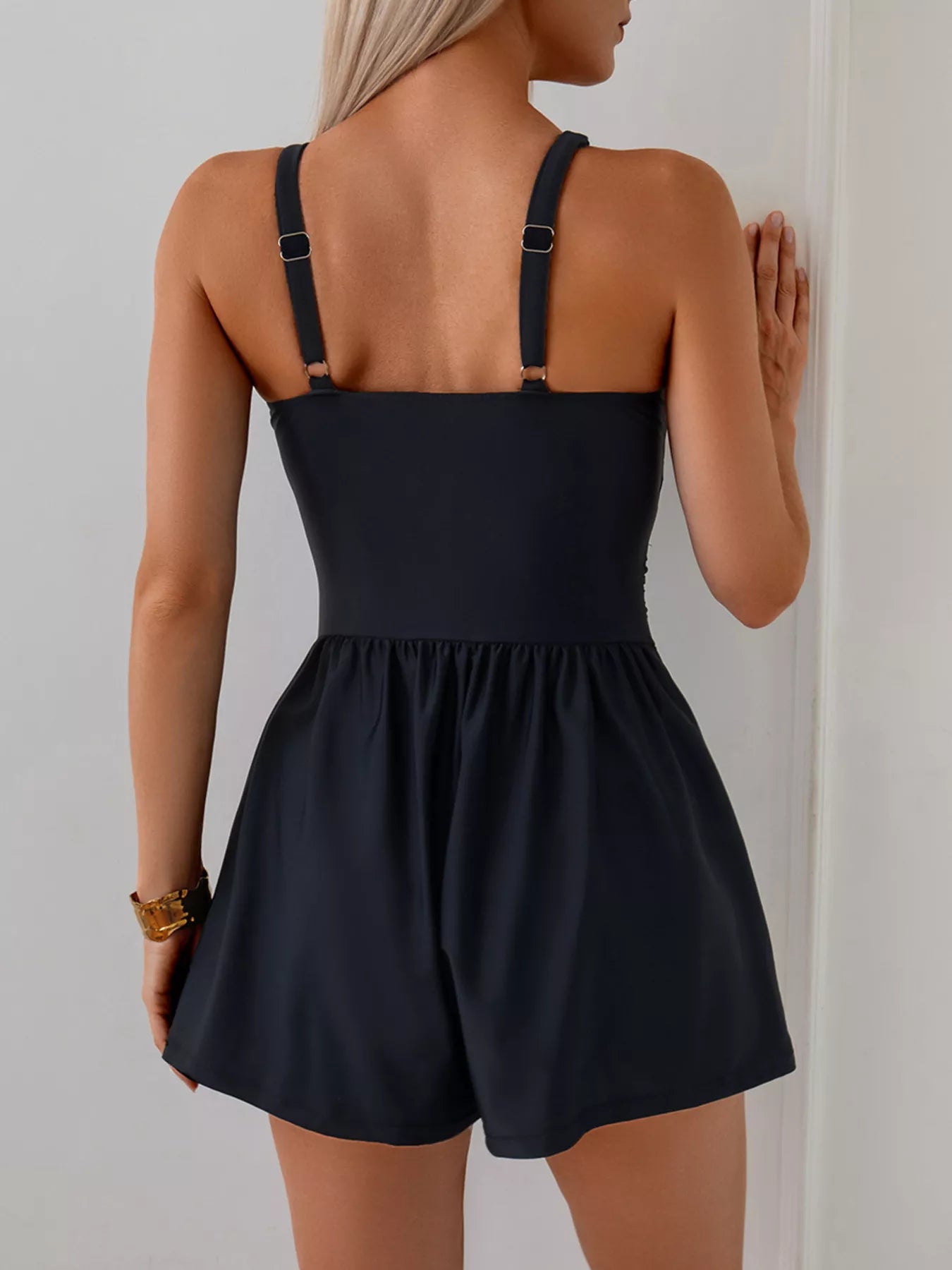 V Neck Spaghetti Strap One Piece Swimsuit - Be Bliss Boutique
