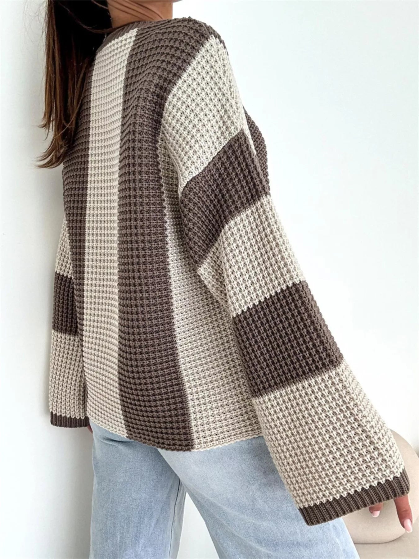 Color Block Long Sleeve Sweater -  Be Bliss Boutique