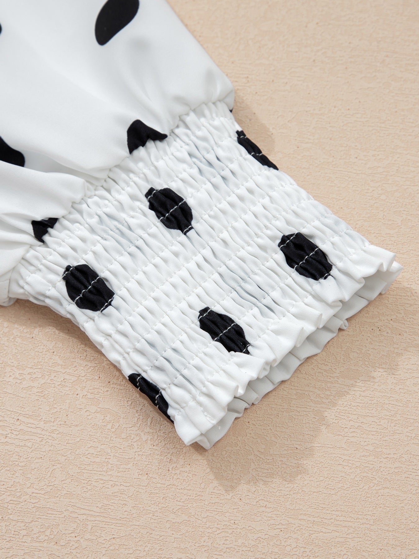Women's White Polka Dot Long Sleeve Blouse - Be Bliss Boutique