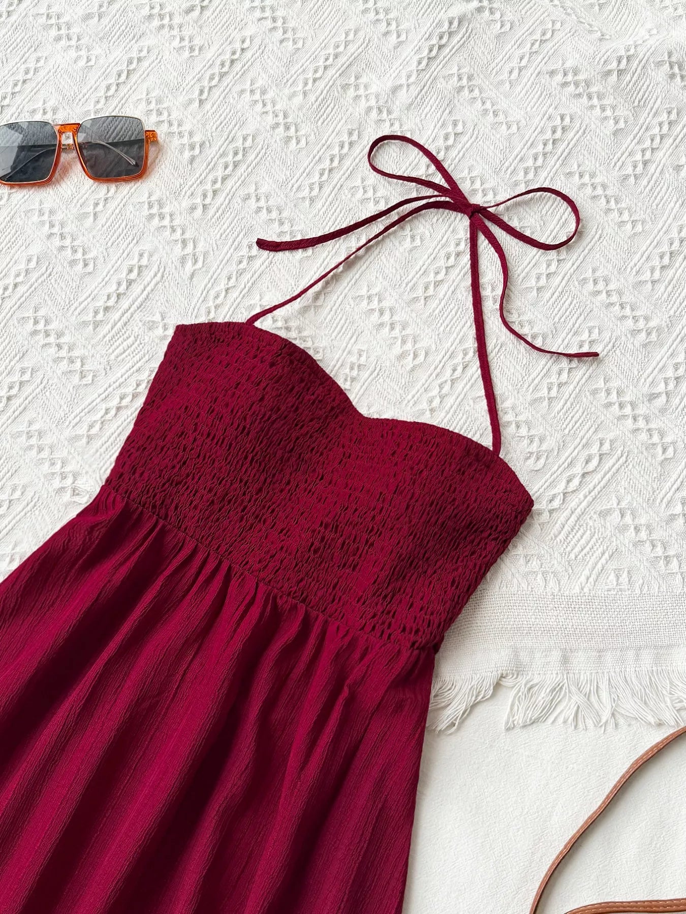 Sweetheart Halter Neck Tiered Dress - Be Bliss Boutique