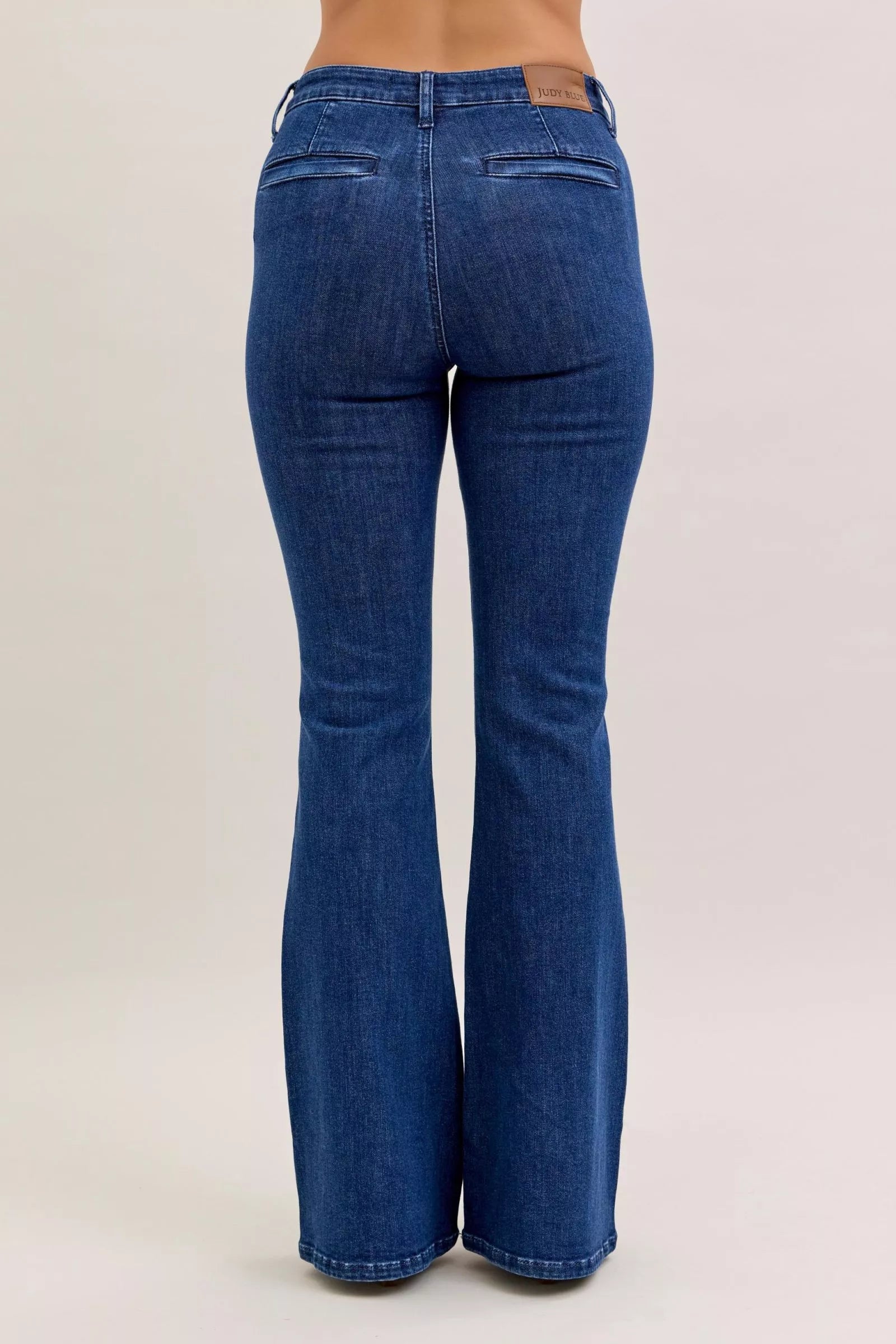 Judy Blue Jeans - High Waist Flare Jeans with Front Patch Pockets - Be Bliss Boutique