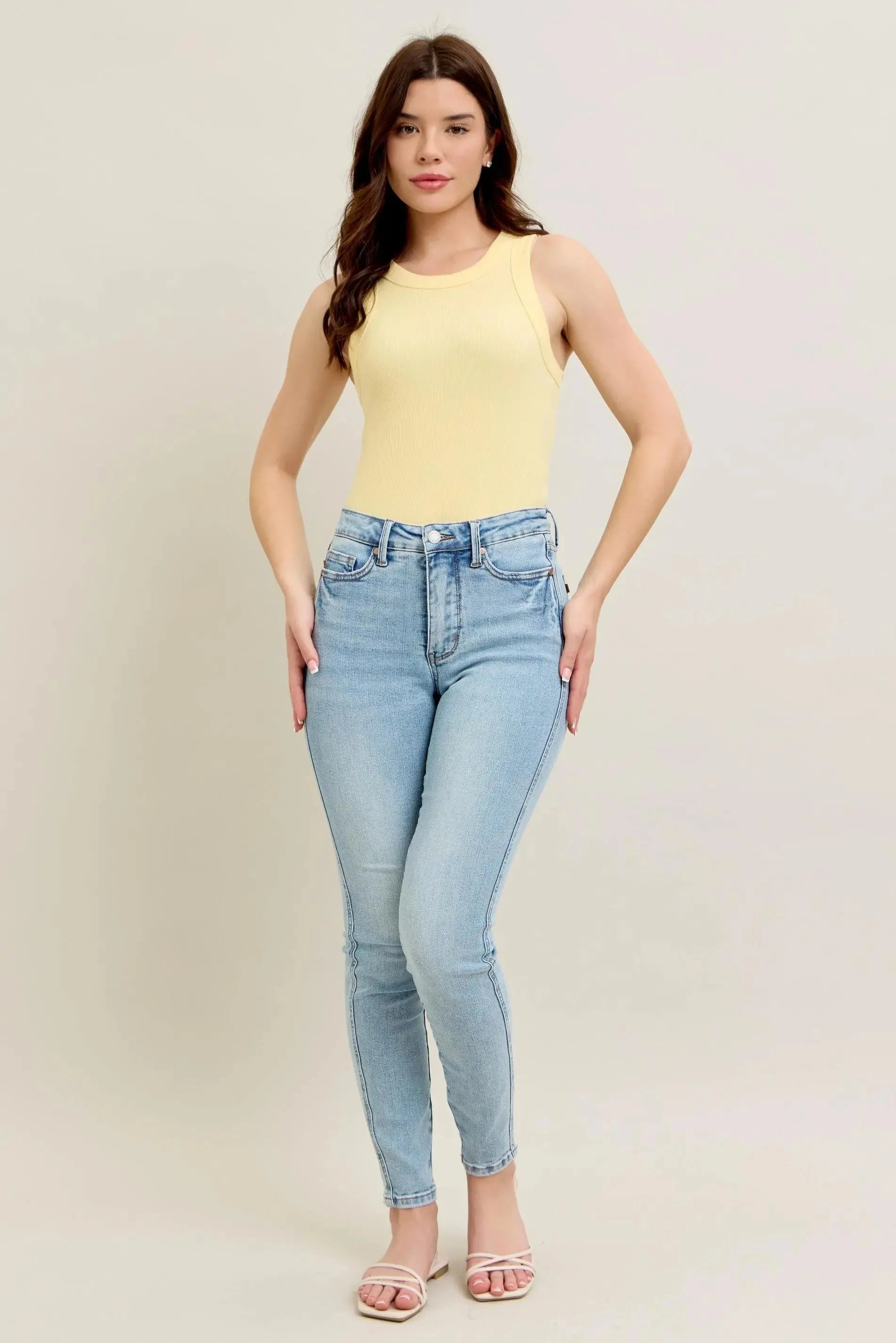 Judy Blue Full Size/Plus Size Mr Tummy Control Vintage Wash Skinny Jeans | Be Bliss Boutique