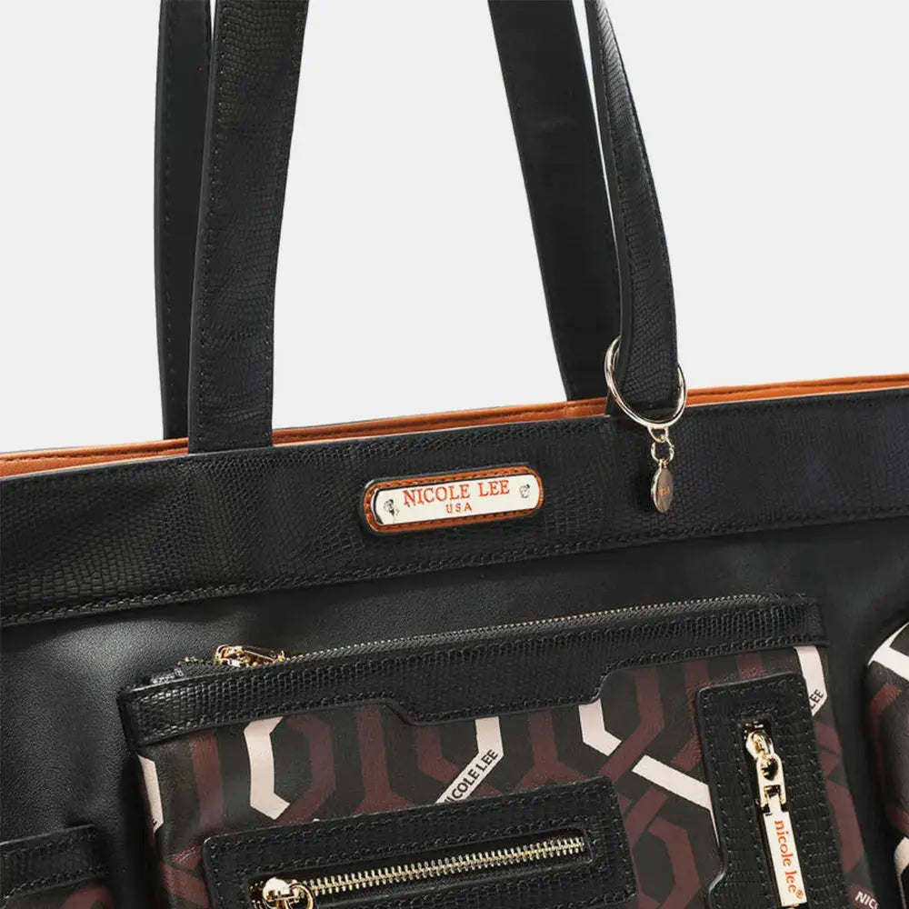 Nicole Lee USA Geometric Pattern Large Handbag | Be Bliss Boutique
