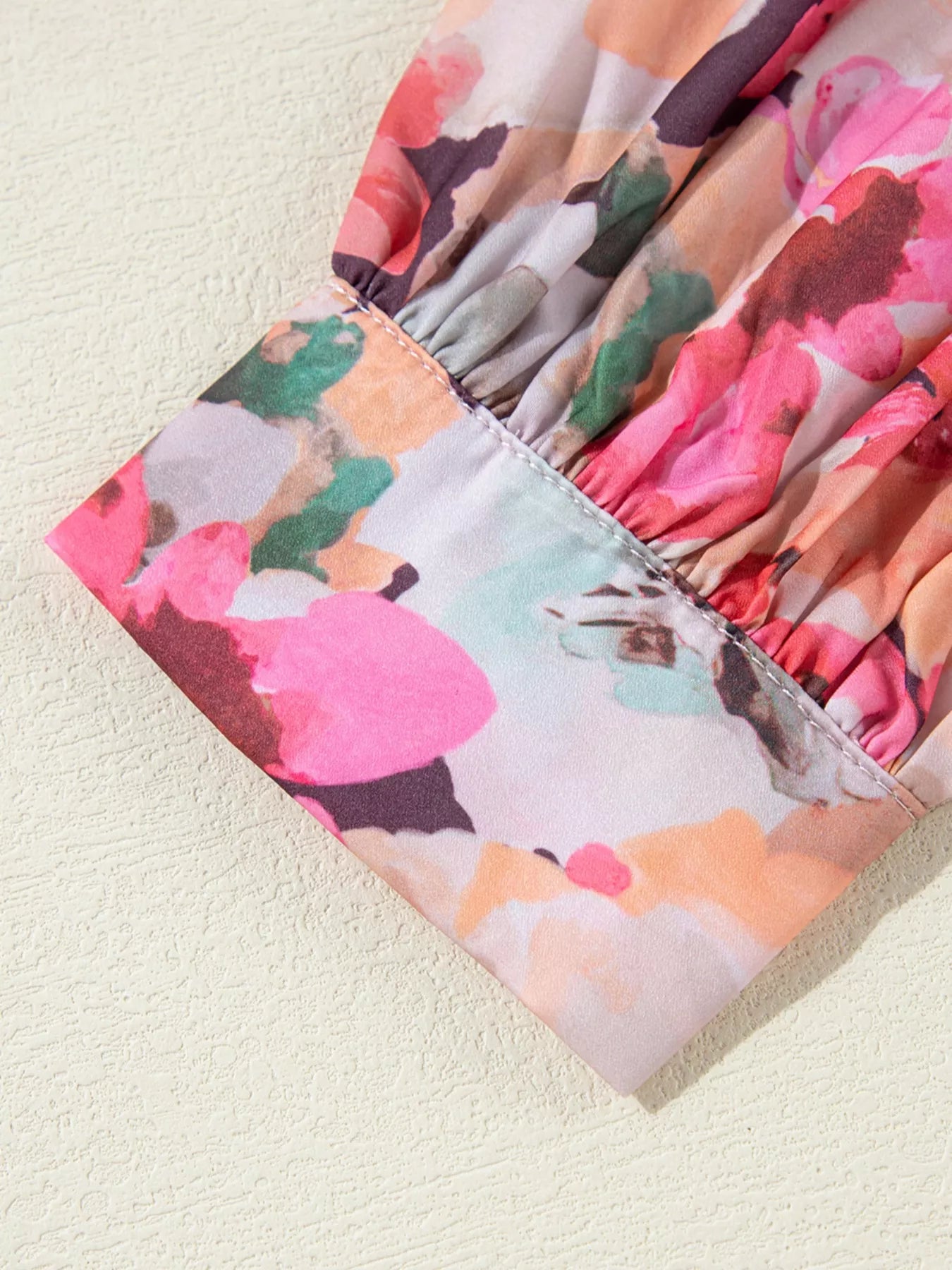 Floral Print Ruffle Trim Long Sleeve Shirt - Be Bliss Boutique