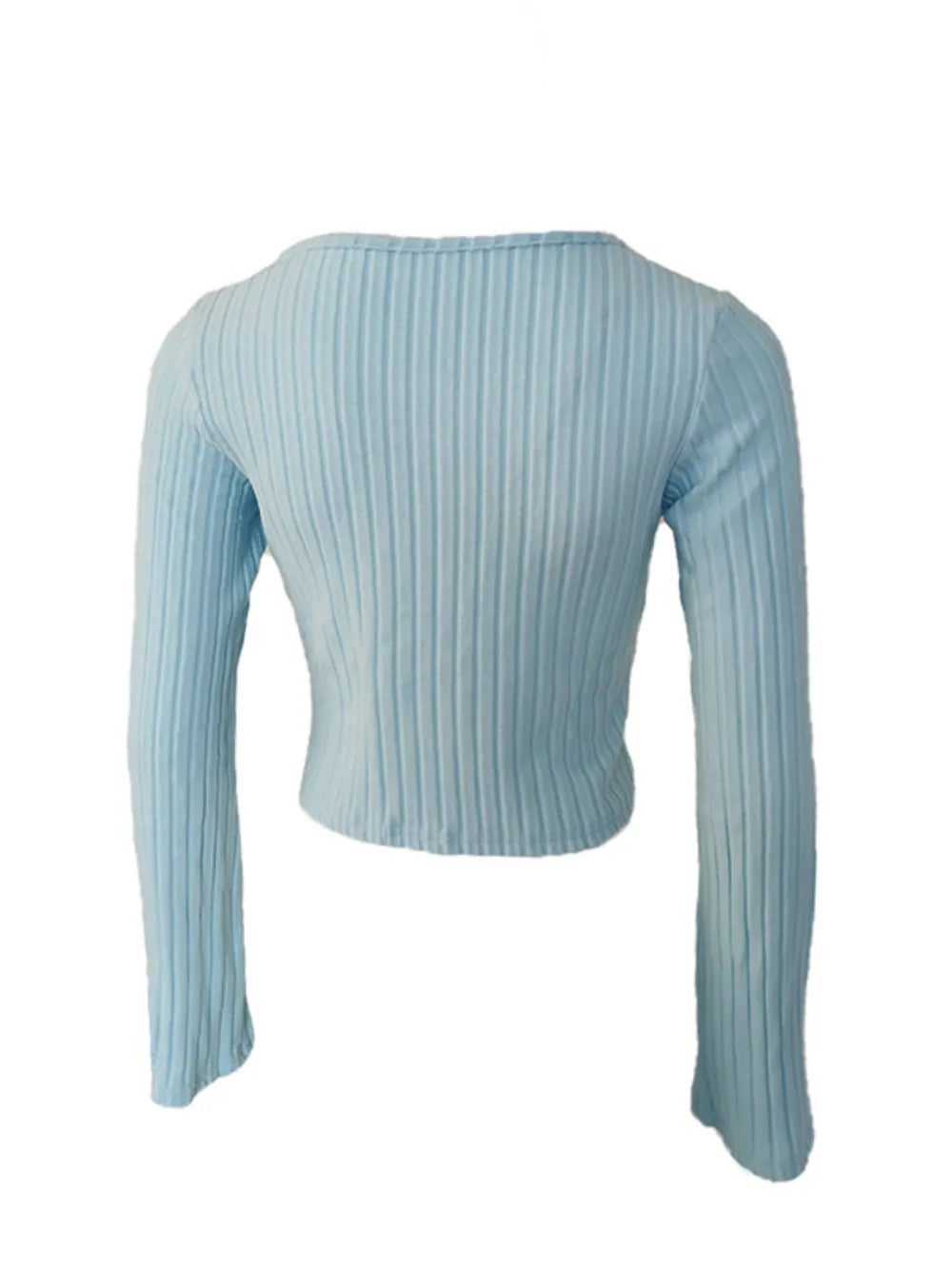 Drawstring Ruched Long Sleeve Ribbed Top - Be Bliss Boutique