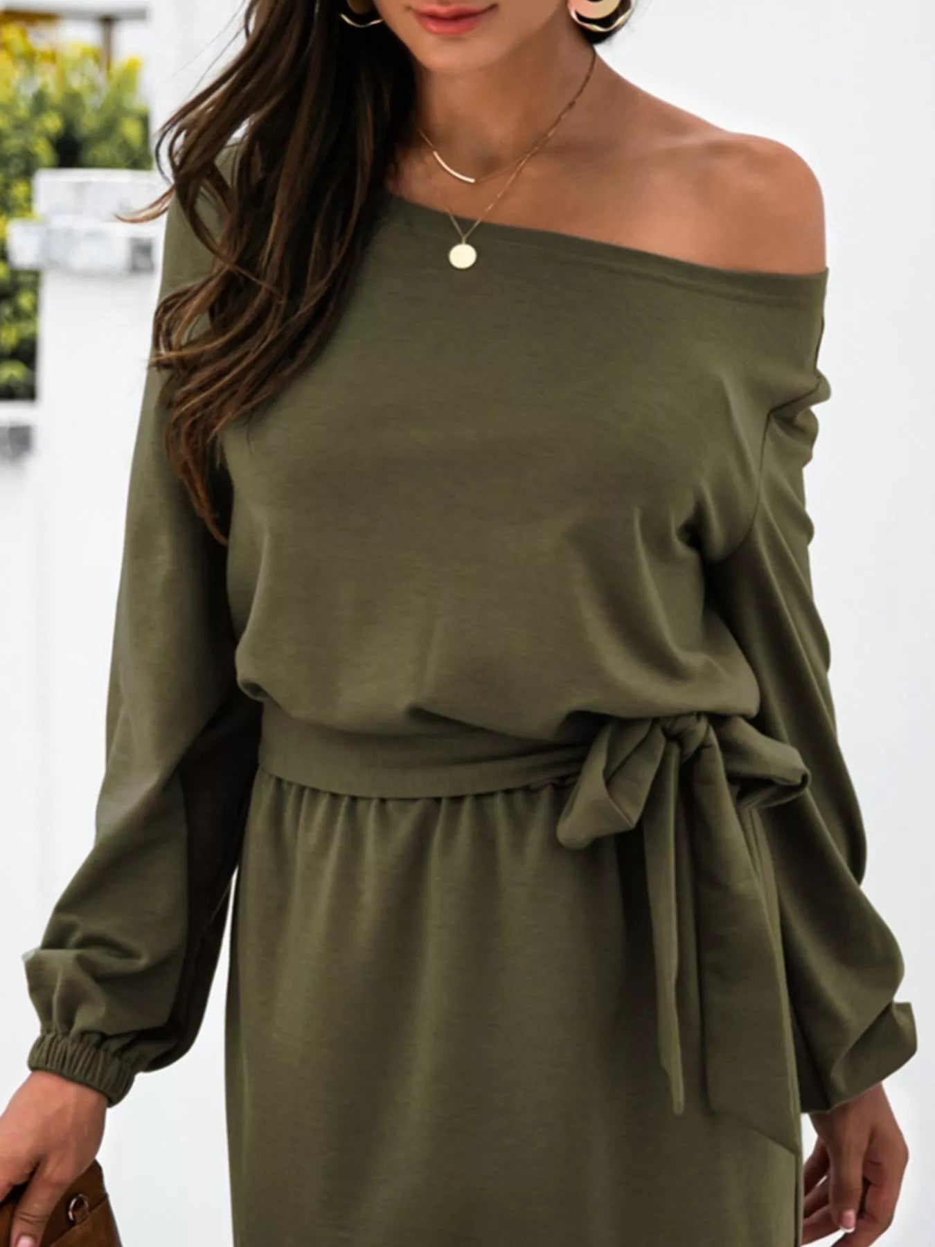 One Shoulder Tie Waist Dress - Be Bliss Boutique