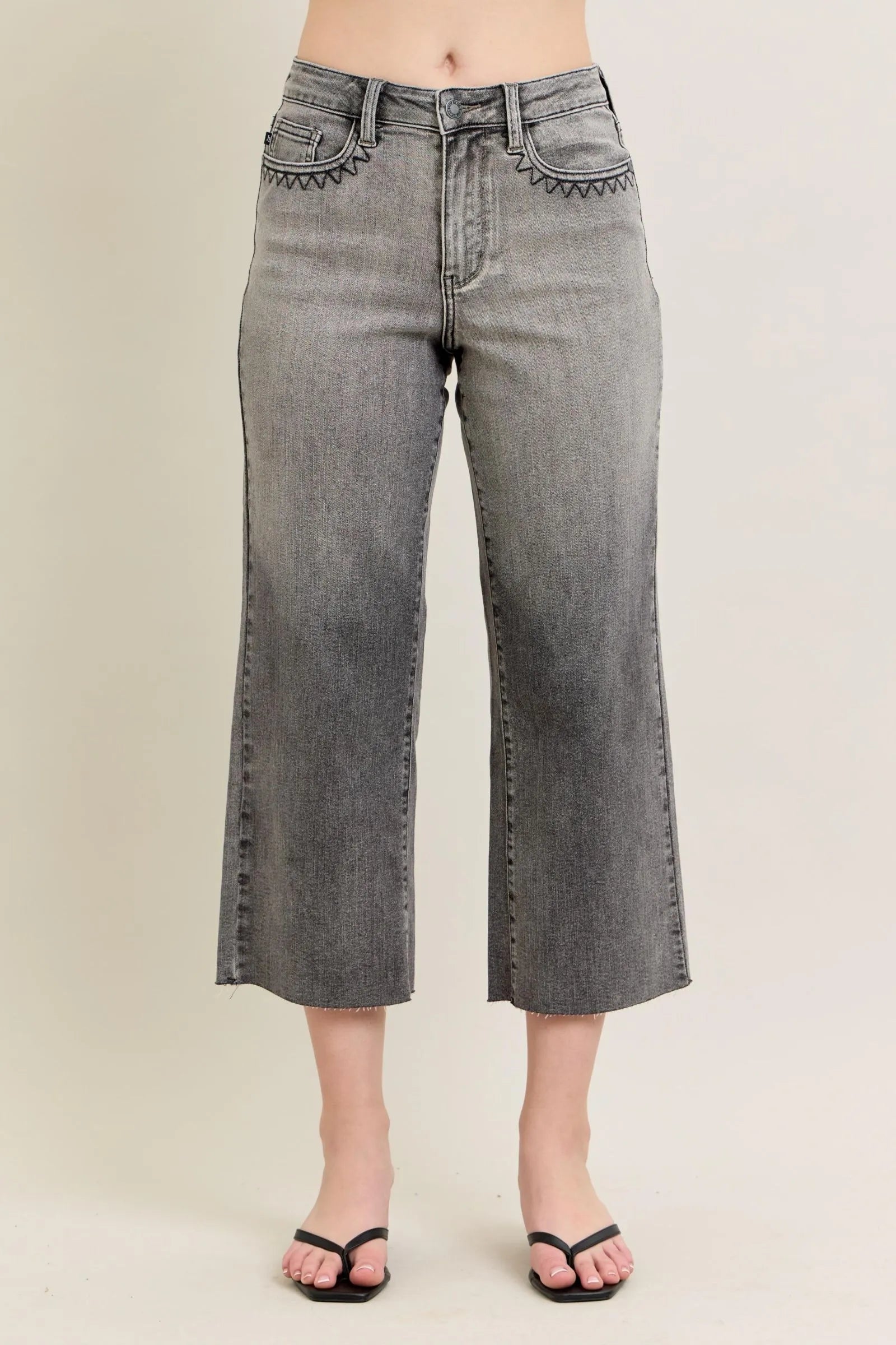 Judy Blue Jeans - Full Size Wide Leg Capris Jeans -  Be Bliss Boutique