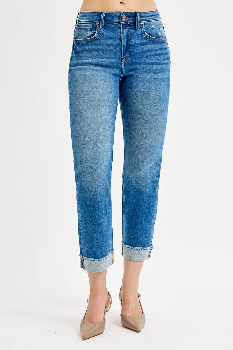 RISEN Jeans - Full Size High Rise Boyfriend Fit Ankle Jeans -  Be Bliss Boutique