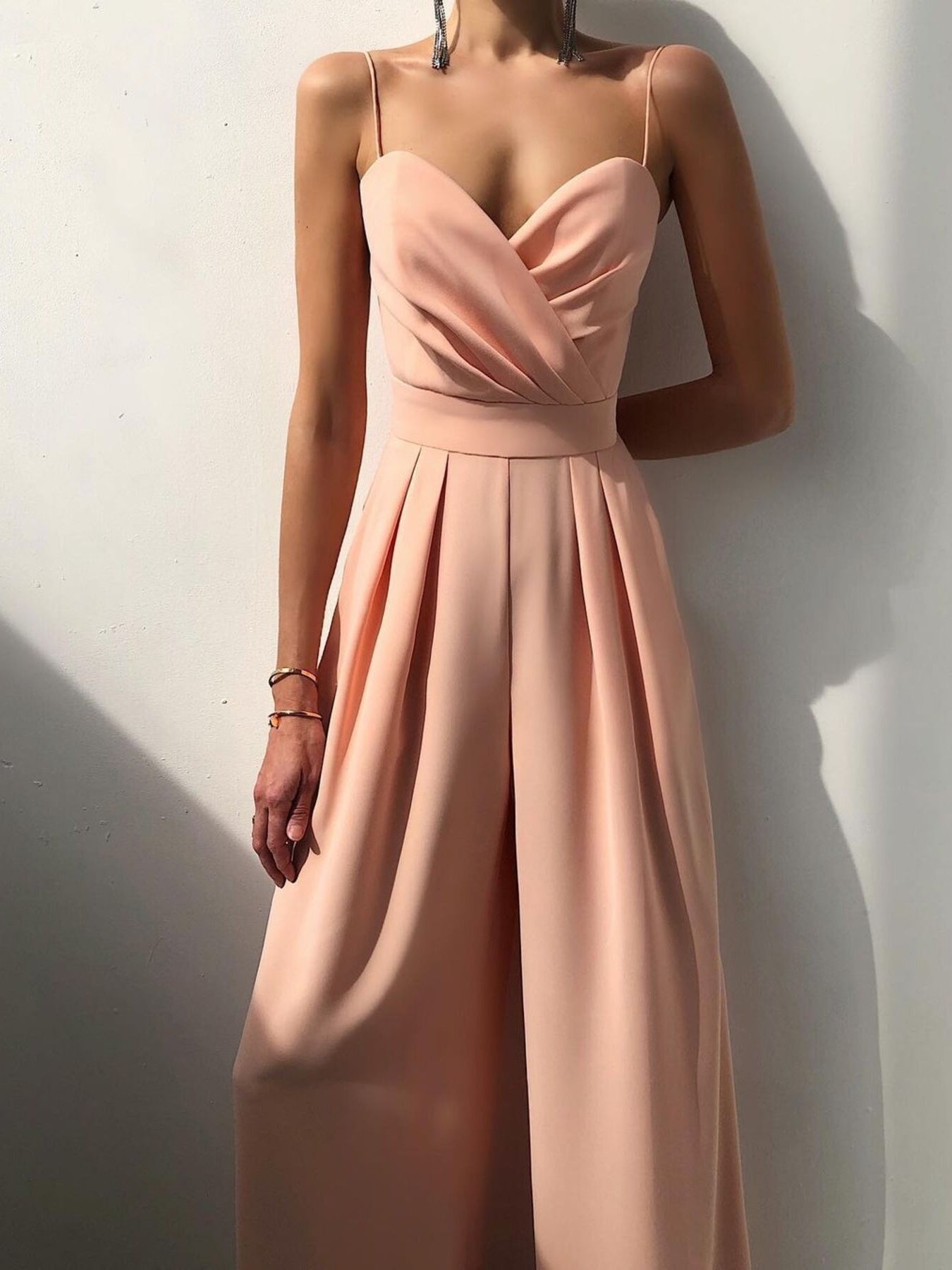 Full Size Spaghetti Strap Wide Leg Jumpsuit - Be Bliss Boutique