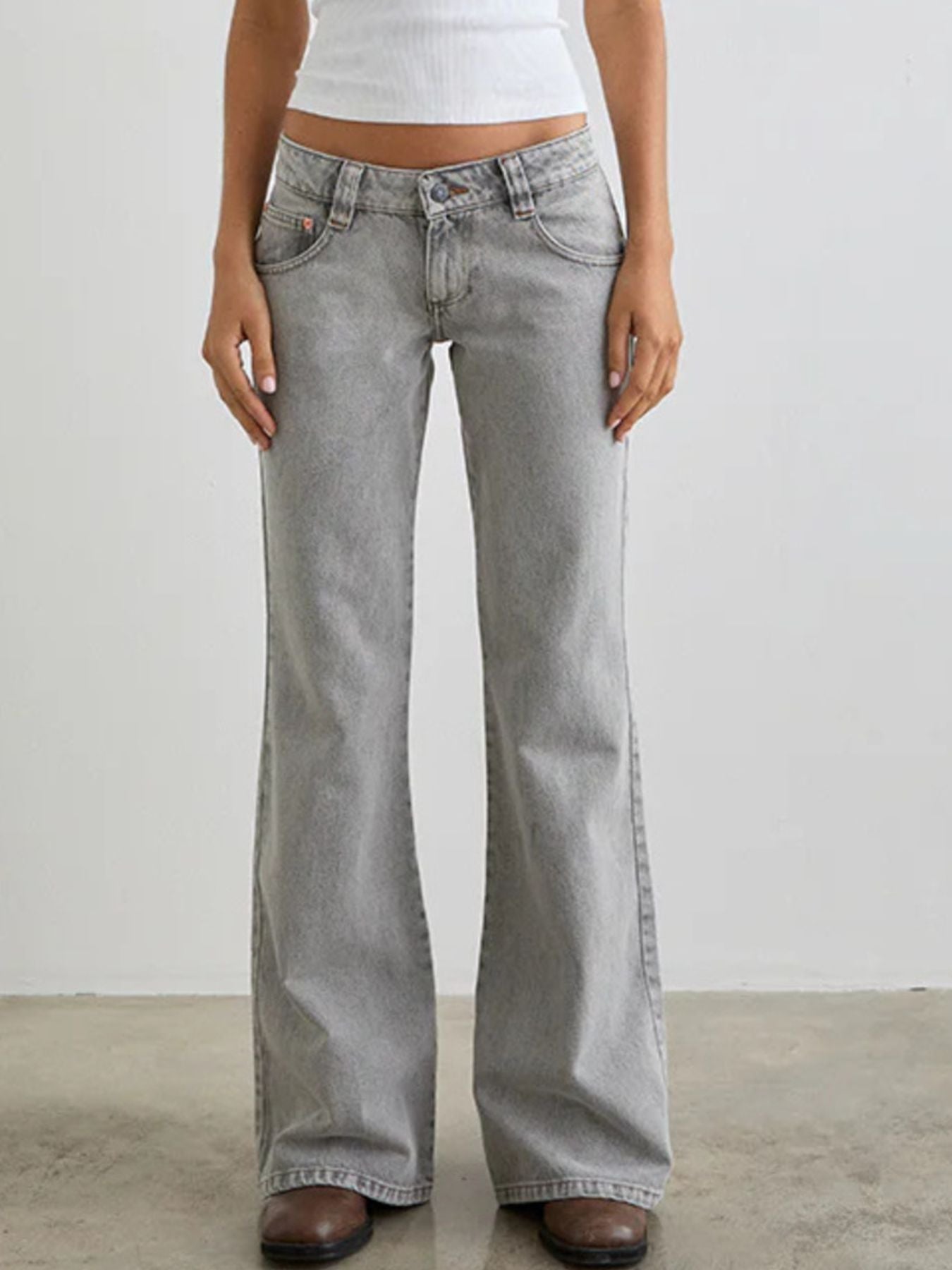 Low Rise Flare Leg Jeans - Be Bliss Boutique
