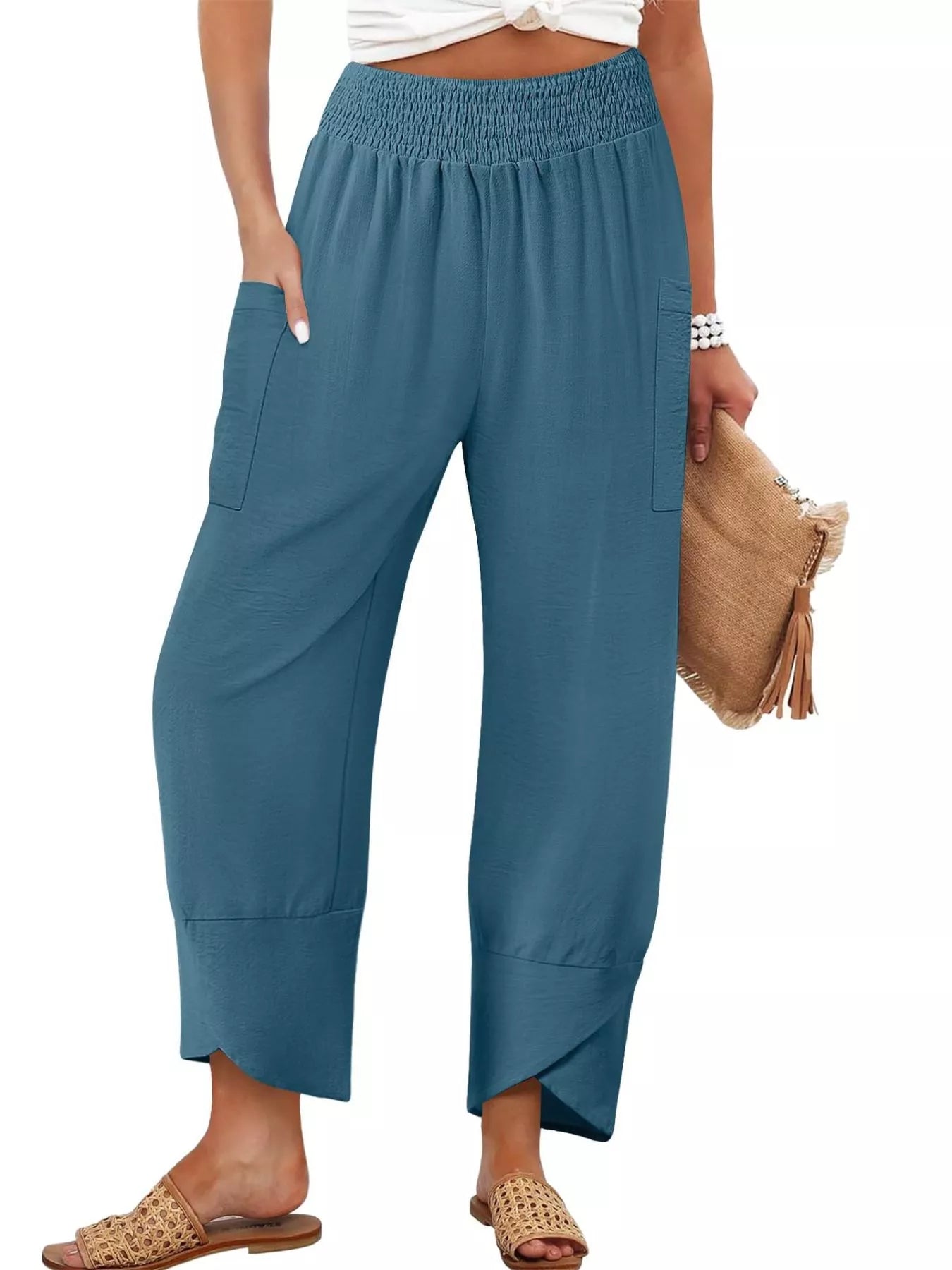 Elastic Waist Pants -  Be Bliss Boutique