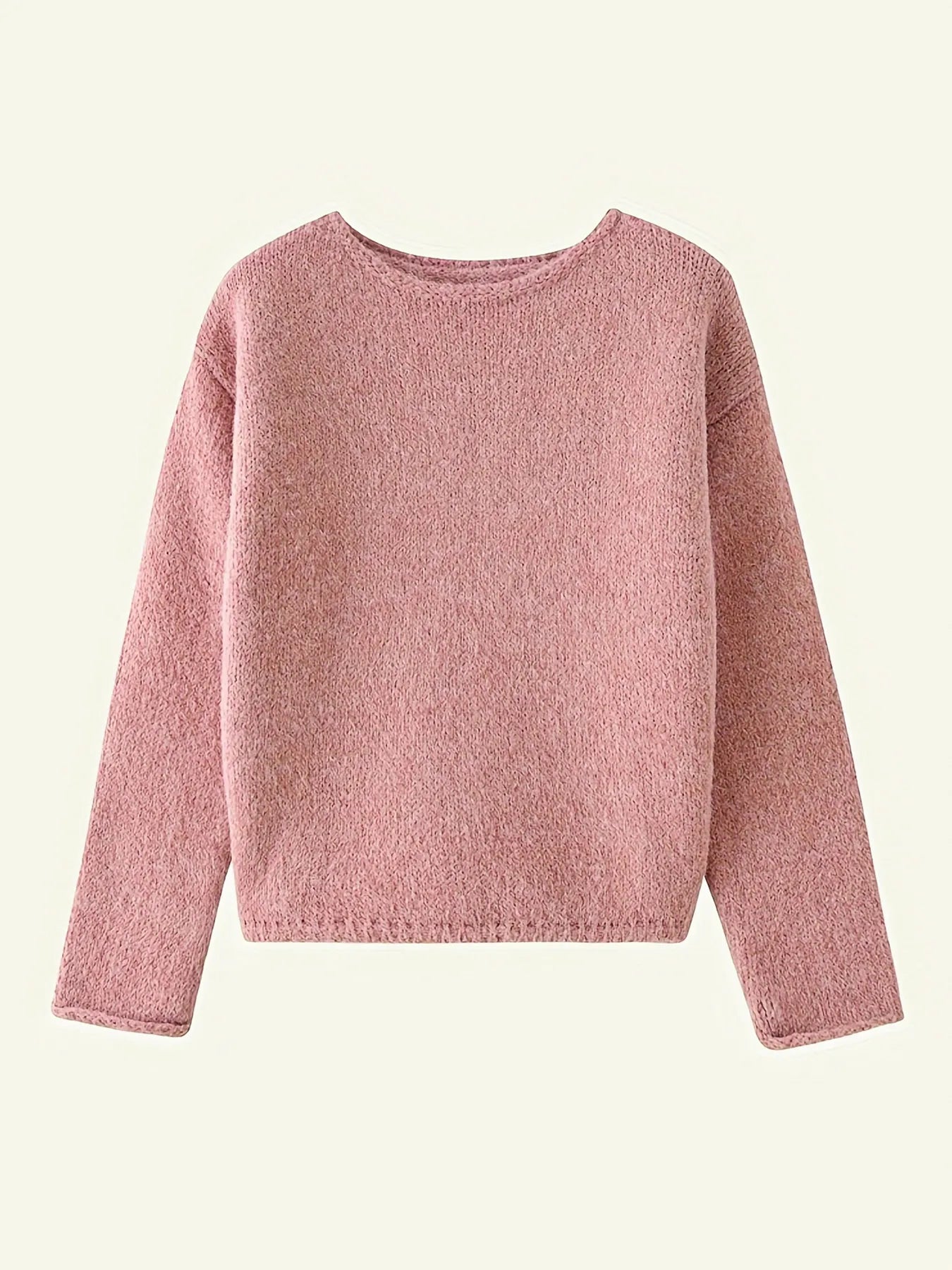 Oversized Round Neck  Long Sleeve Sweater - Be Bliss Boutique