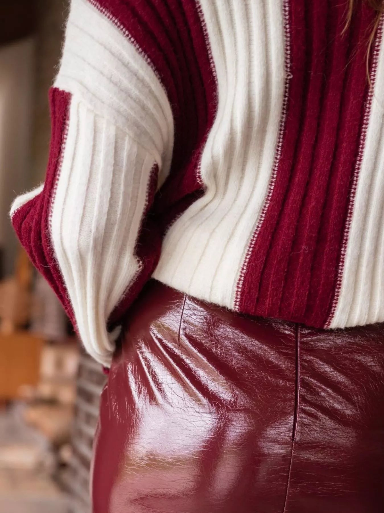 Color Block Ribbed Turtleneck Sweater -  Be Bliss Boutique