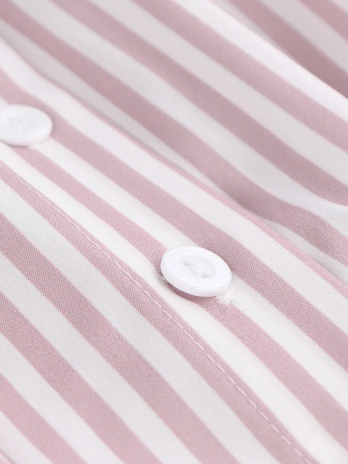 Pinstripe Puff Sleeve Cinched Waist Button Up Shirt -  Be Bliss Boutique