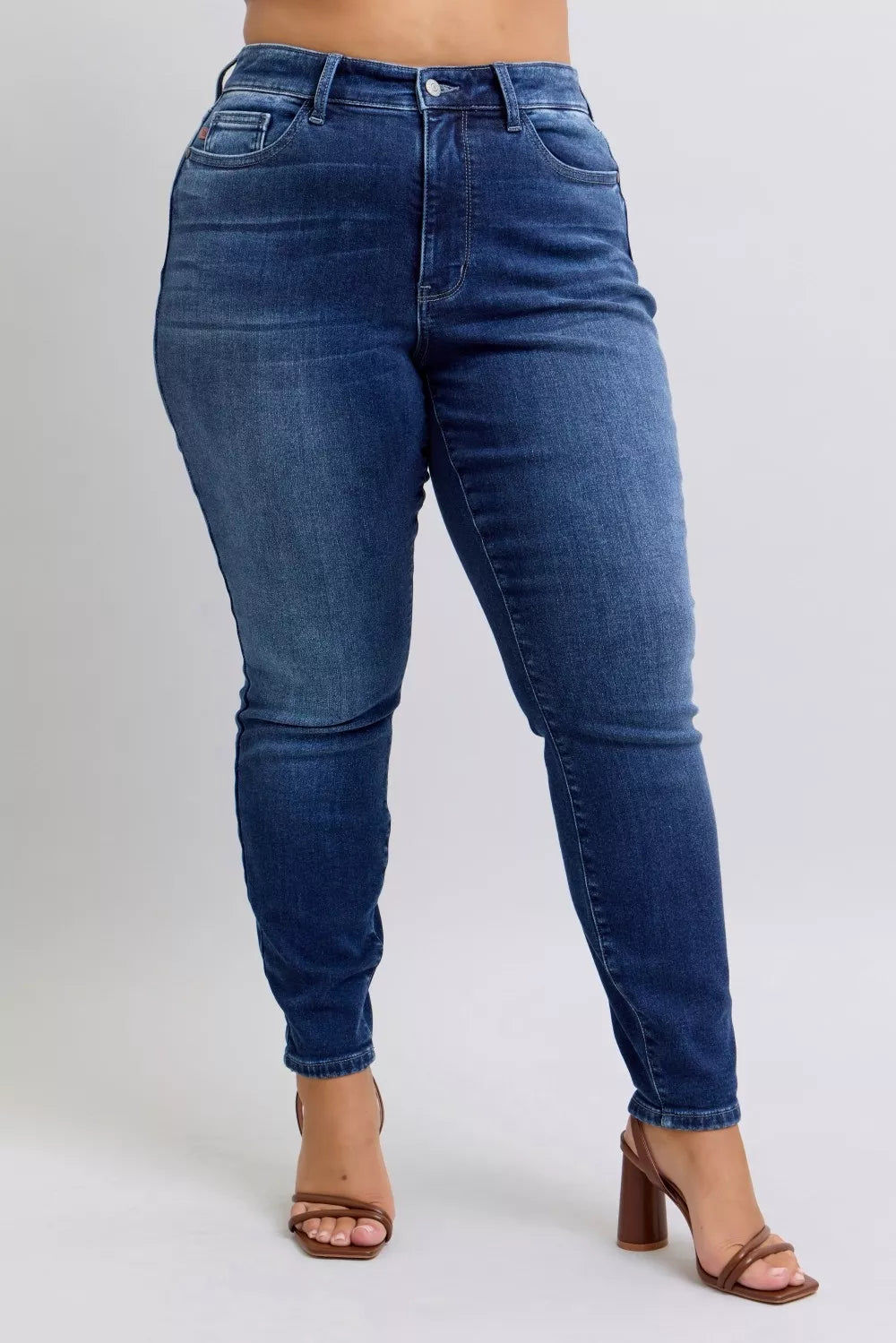 Judy Blue Full Size Washed Thermal Skinny Jeans - Be Bliss Boutique