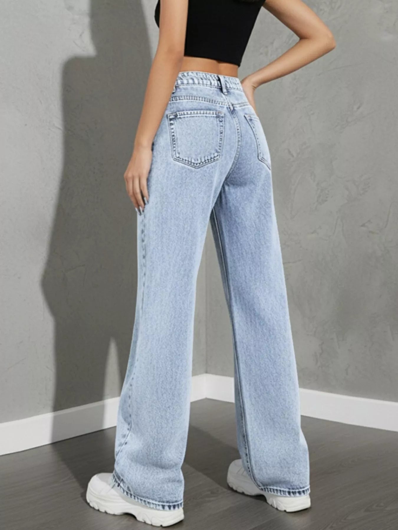 High Waist Wide Leg Denim Jeans - Be Bliss Boutique