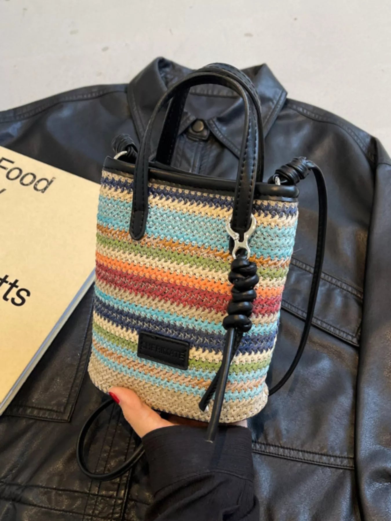 Striped Woven Mini Crossbody Bag - Be Bliss Boutique