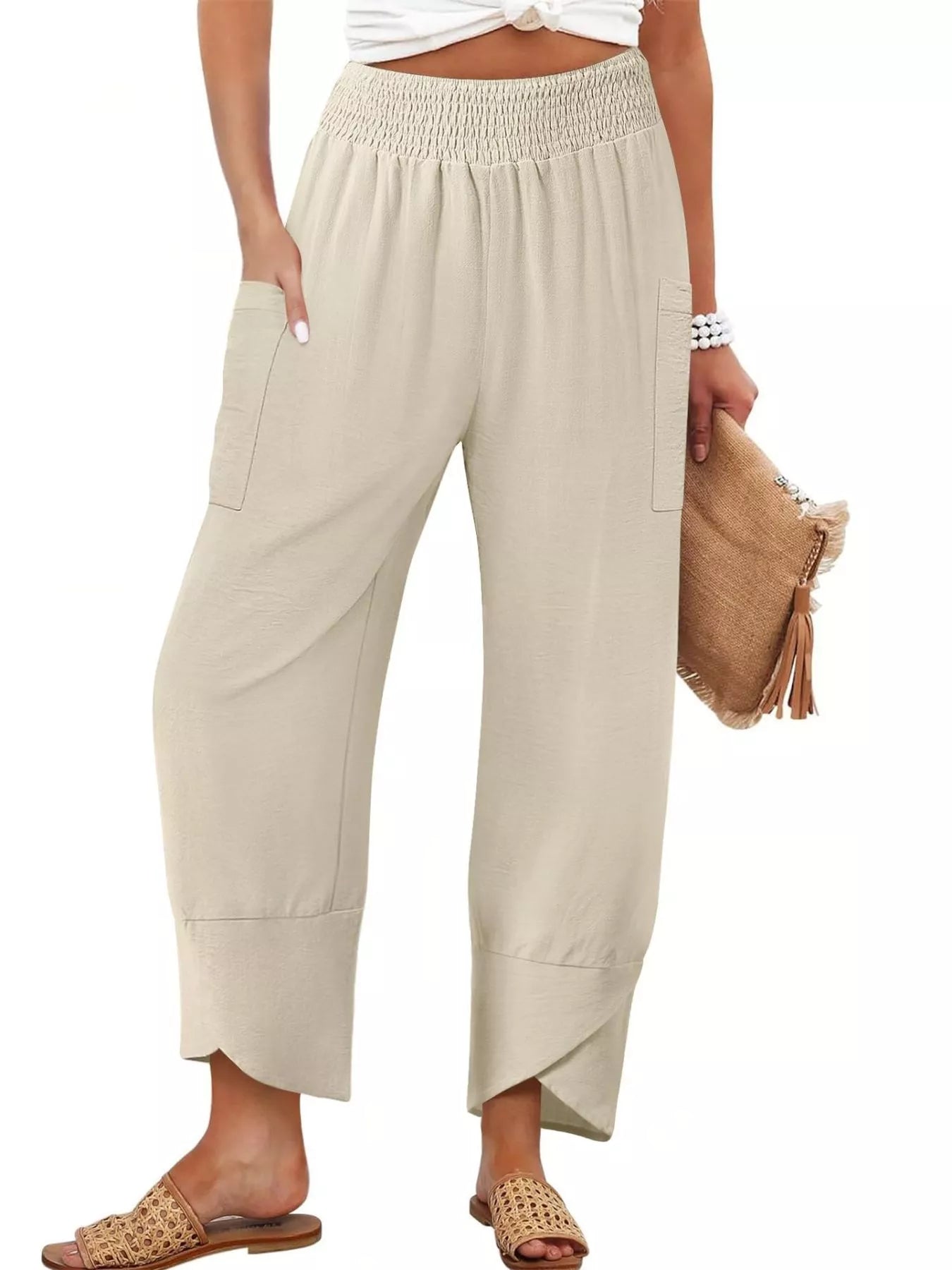 Elastic Waist Pants -  Be Bliss Boutique