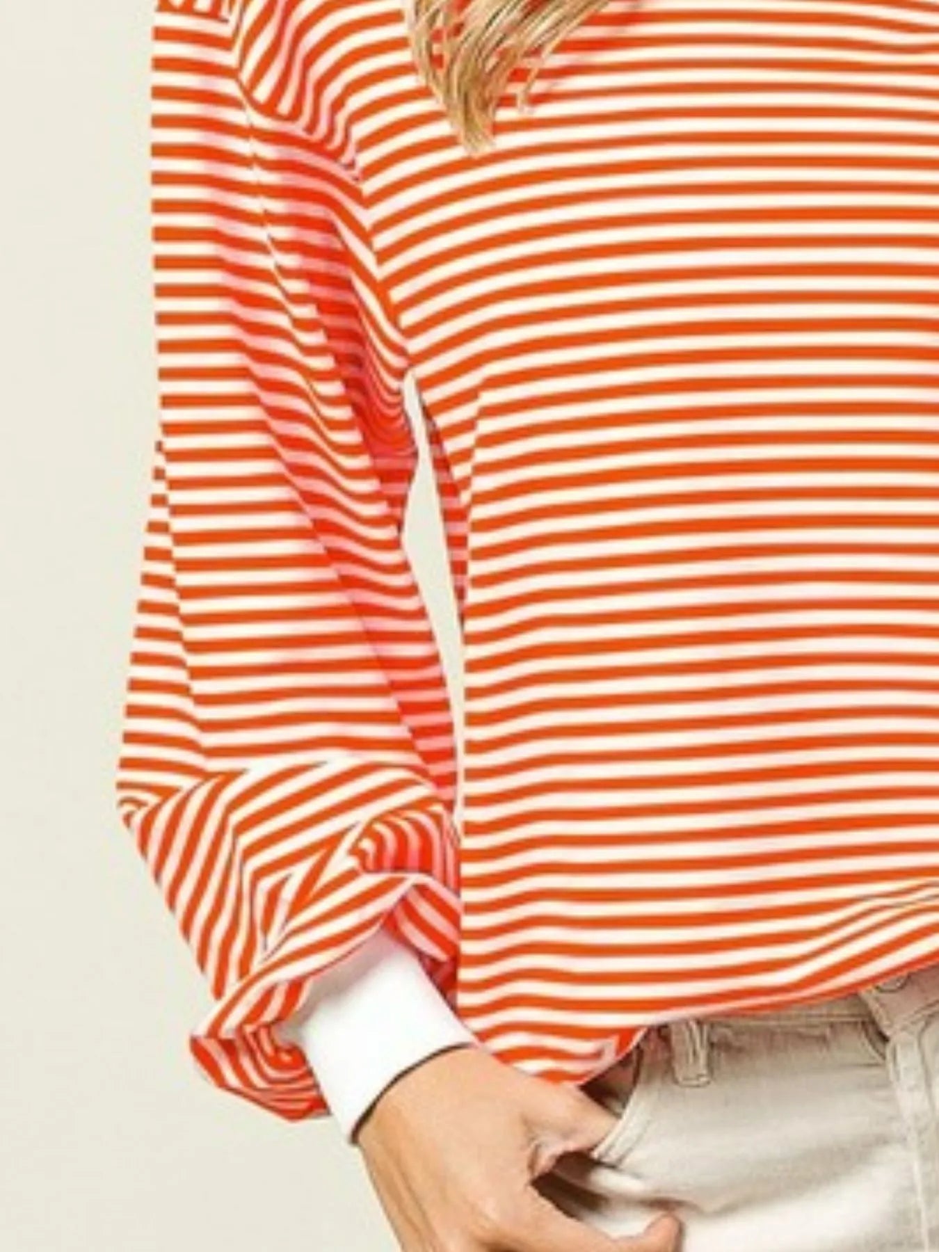 BiBi French Terry Stripe Long Sleeve Sweatshirt -  Be Bliss Boutique