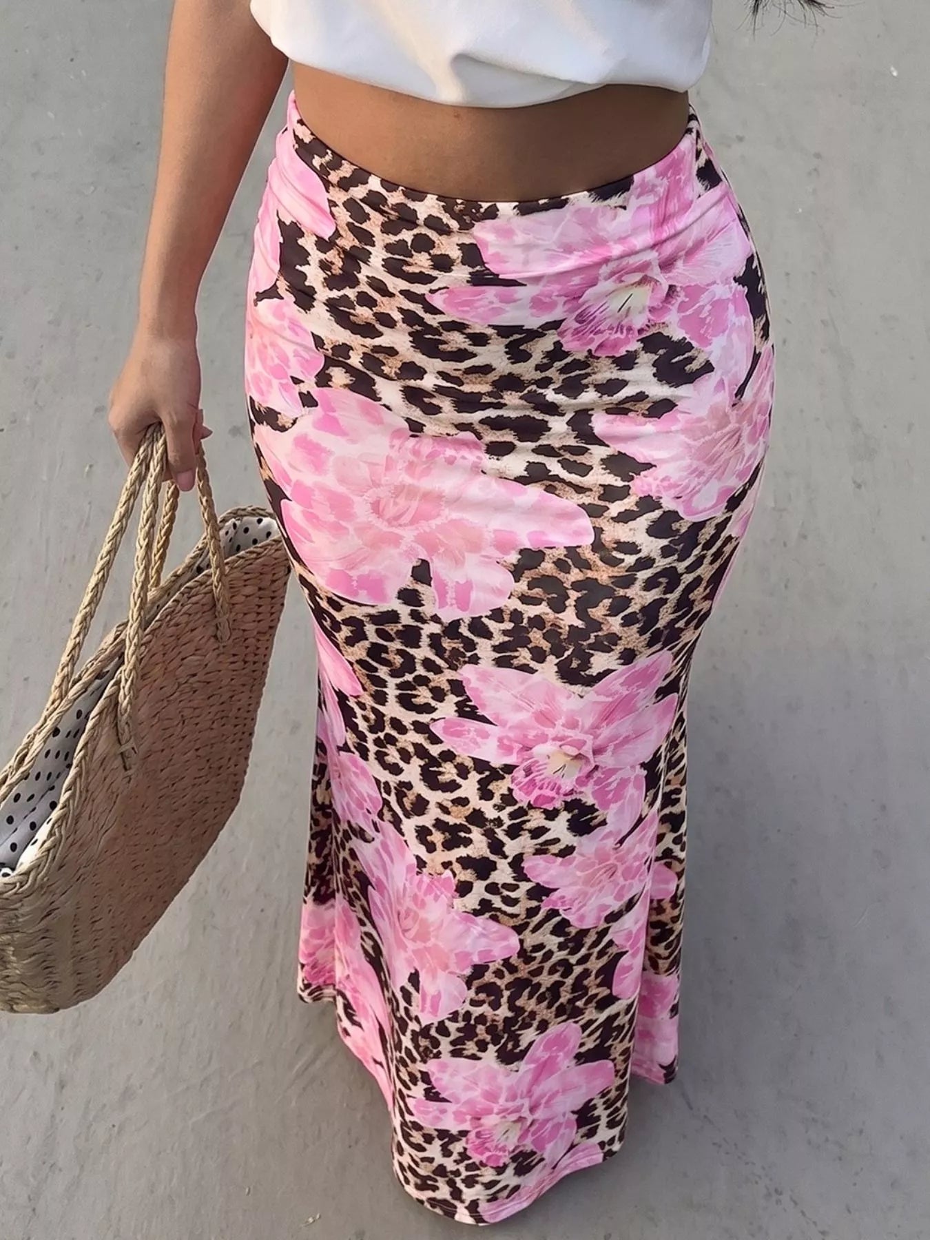 Leopard Print Bodycon Maxi Skirt - Be Bliss Boutique