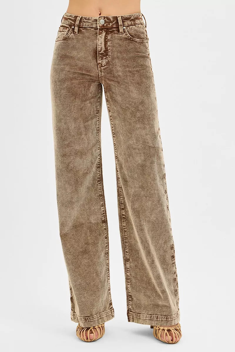 RISEN High Rise Wide Leg Corduroy Jeans - Be Bliss Boutique