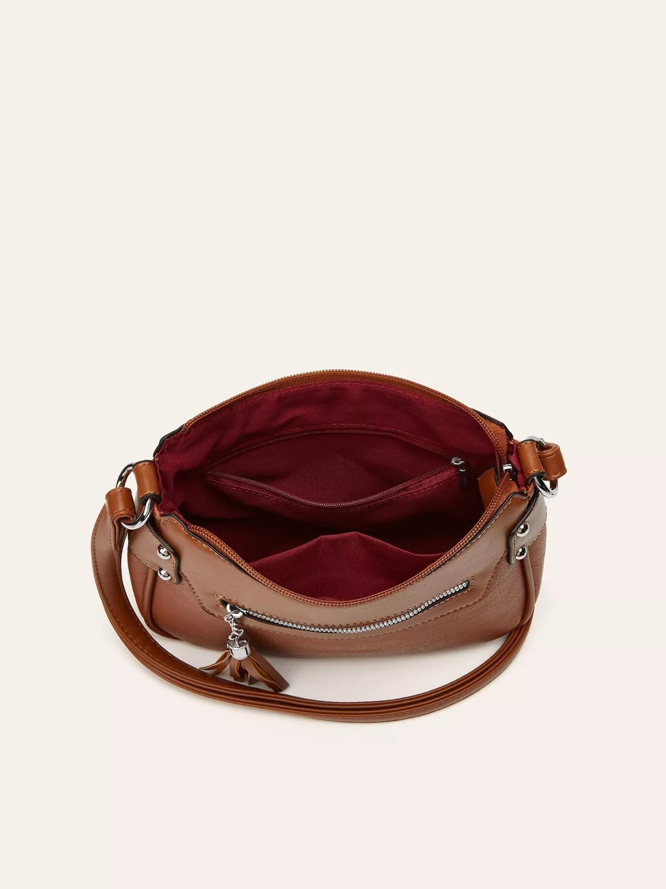 Tassel Decor PU Leather Crossbody Bag - Be Bliss Boutique