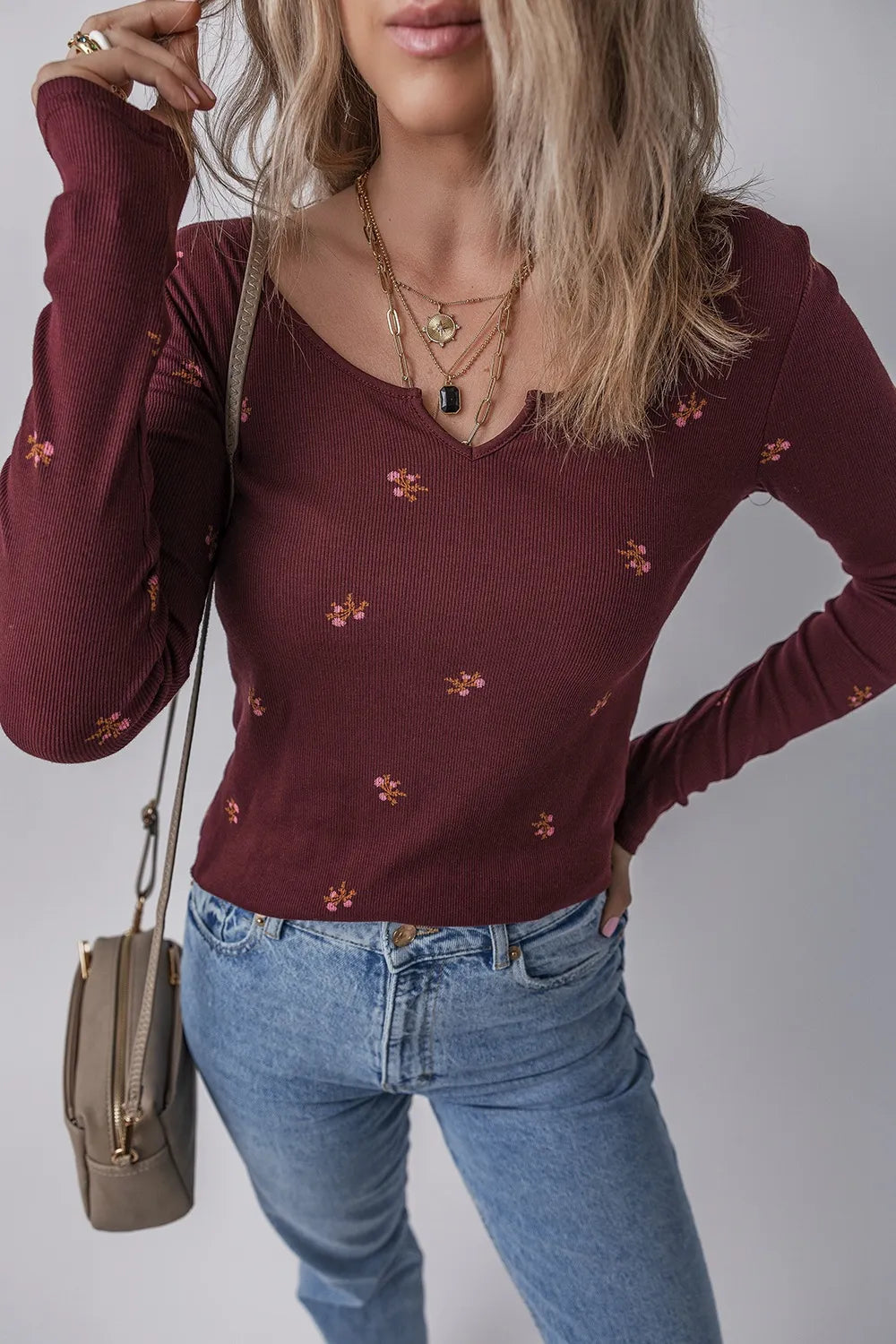 Floral Long Sleeve T-Shirt -  Be Bliss Boutique