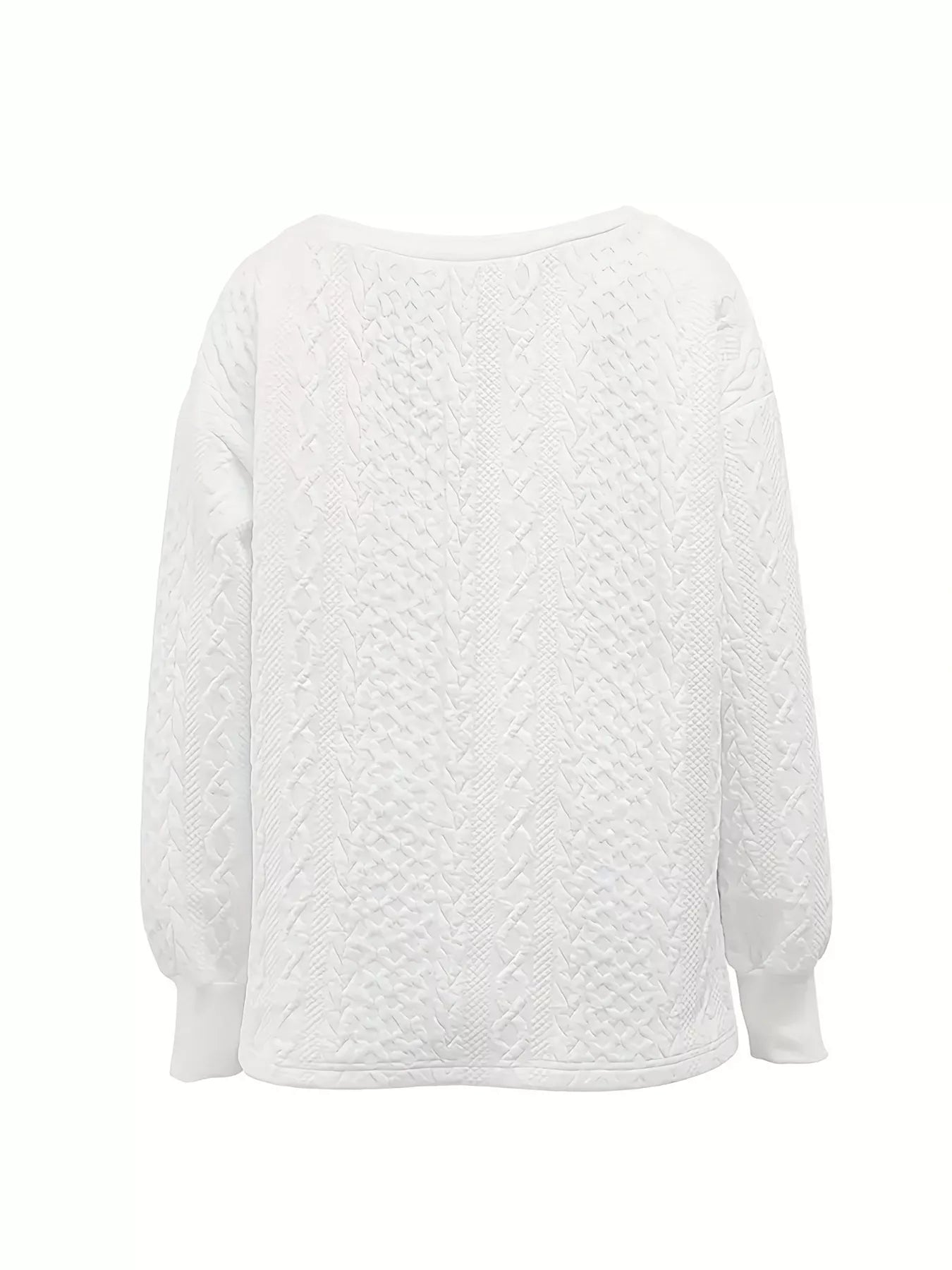Oversized Textured Long Sleeve Sweatshirt -  Be Bliss Boutique