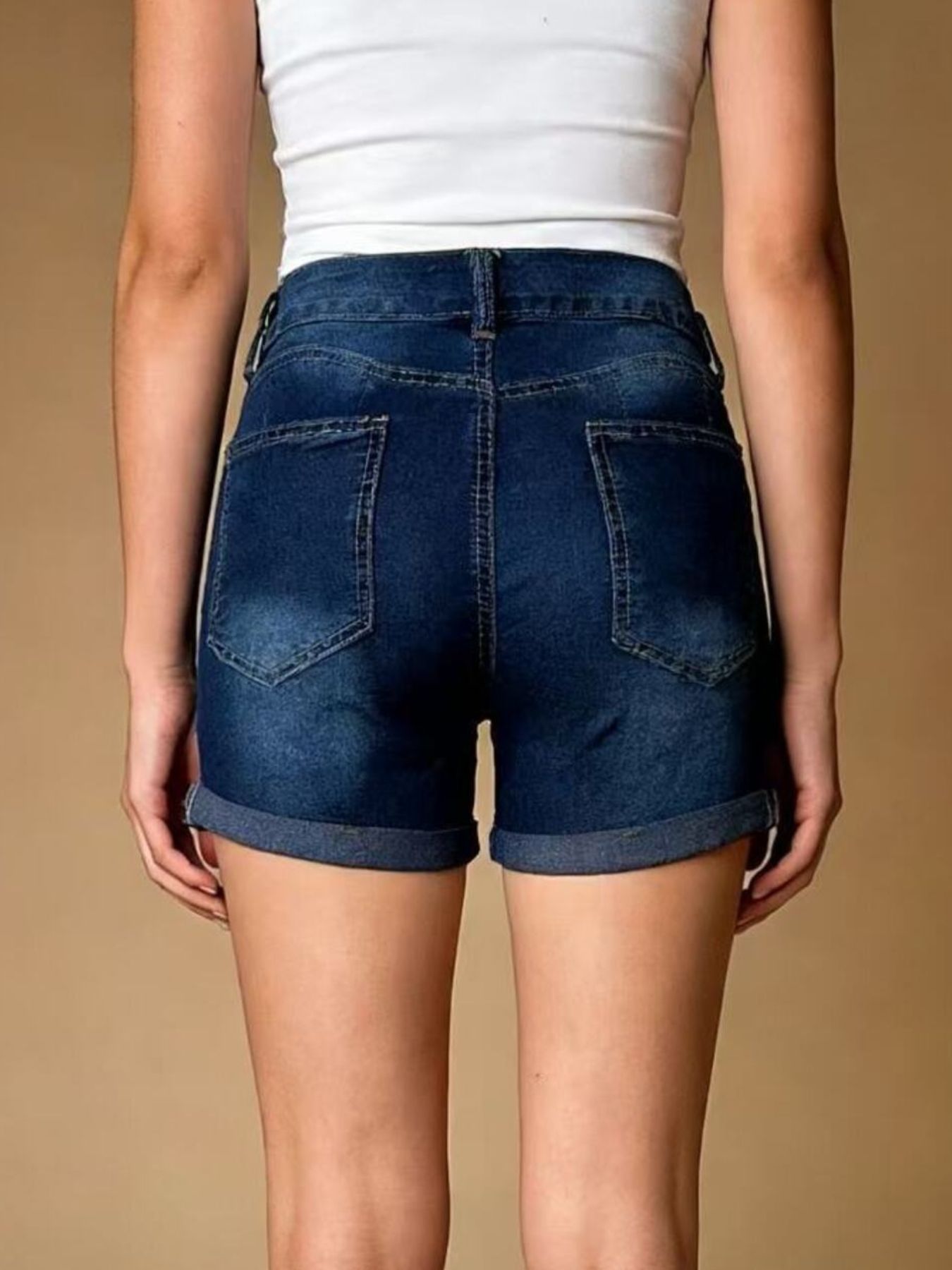 Washed Distressed Denim Shorts - Be Bliss Boutique