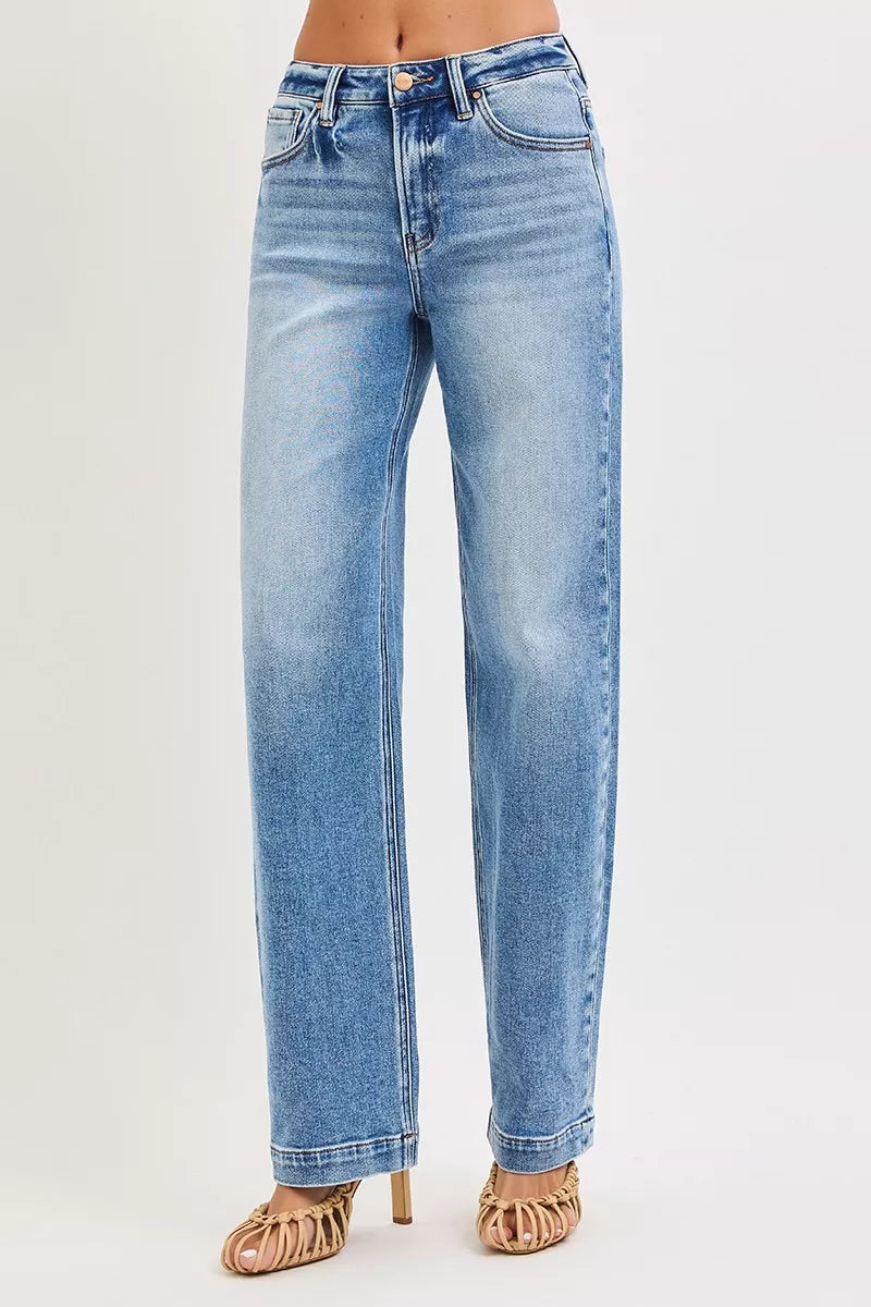 RISEN High Rise Wide Baggy Jeans - Be Bliss Boutique