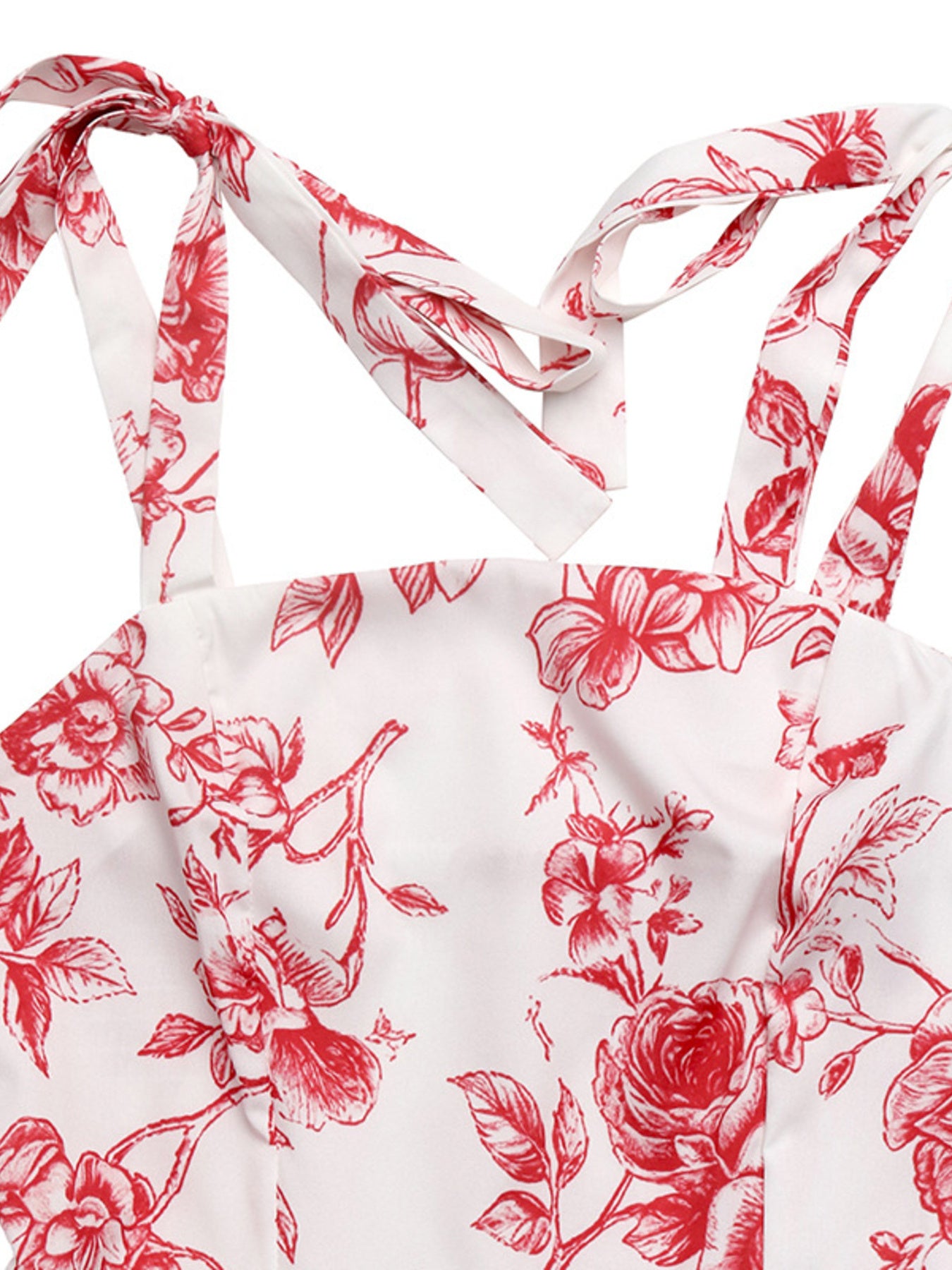Floral Print Tie Strap Maxi Dress - Be Bliss Boutique