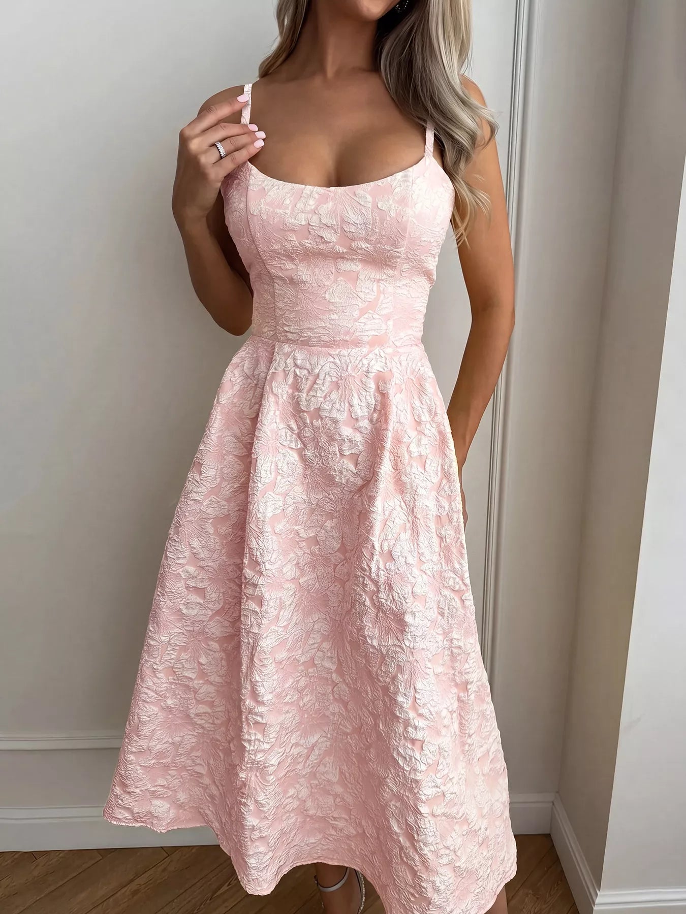 Textured A Line Midi Dress | Be Bliss Boutique