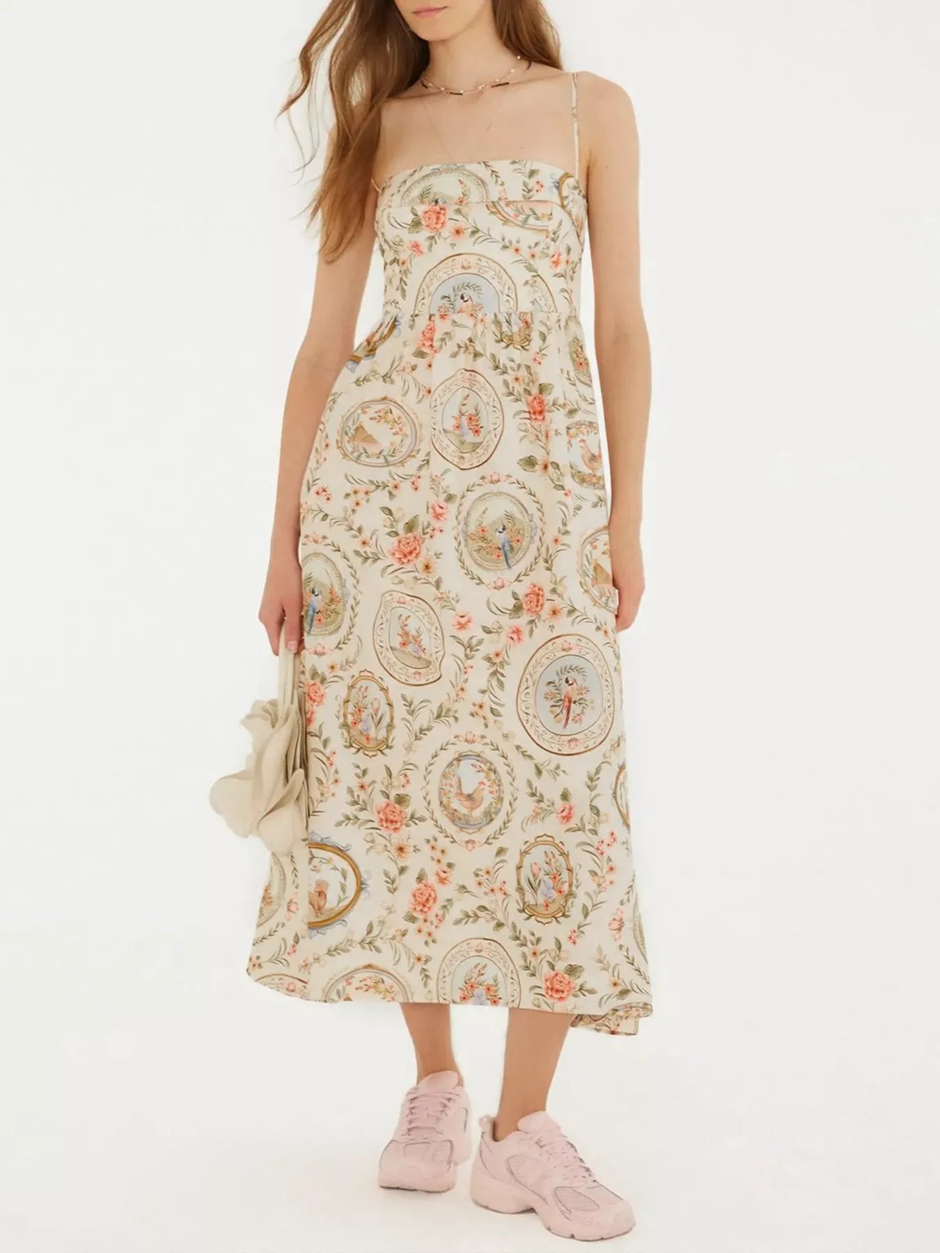 Floral Print Spaghetti Strap Midi Dress - Be Bliss Boutique