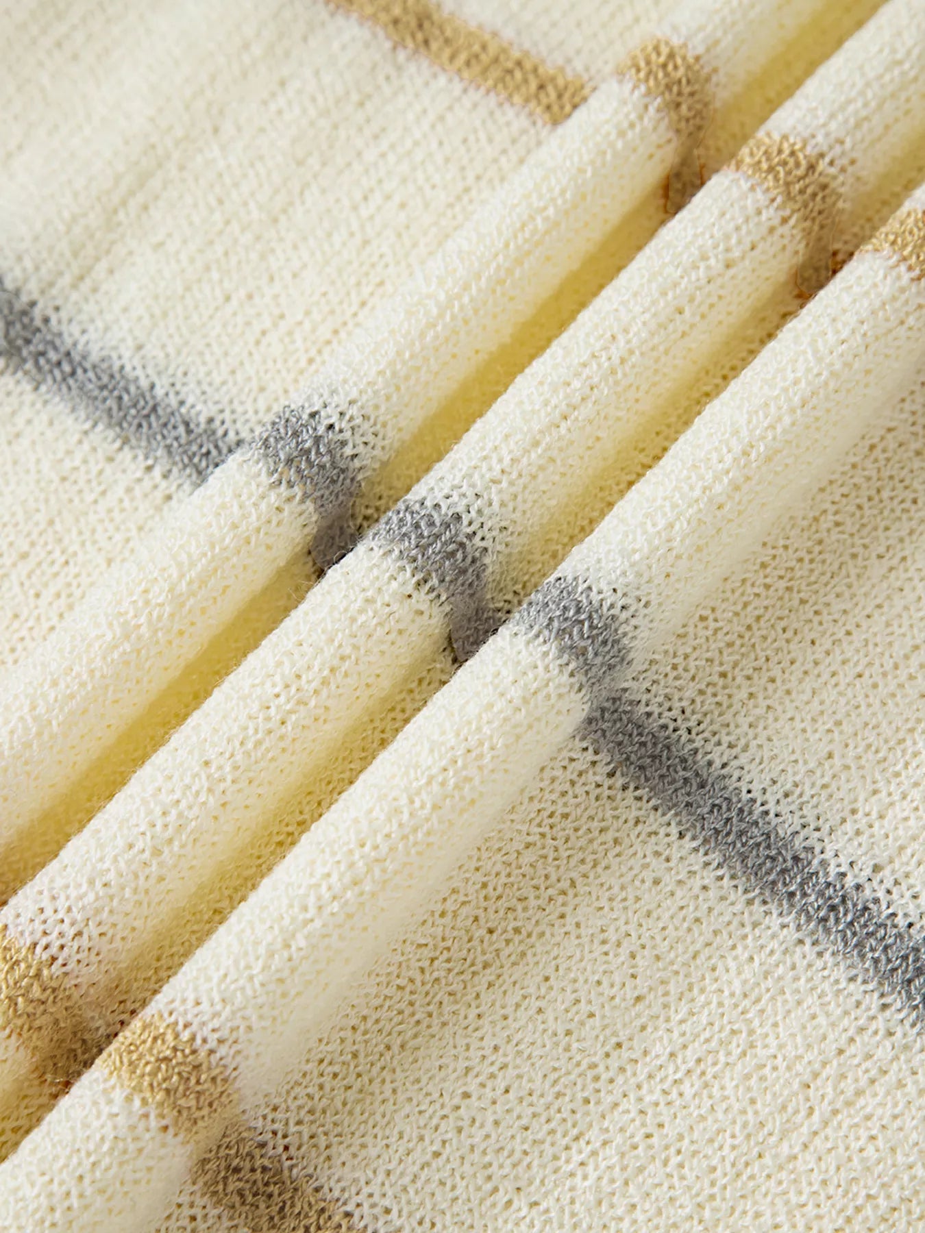 Stripe Striped Ribbed Edge Drop Shoulder Sweater -  Be Bliss Boutique